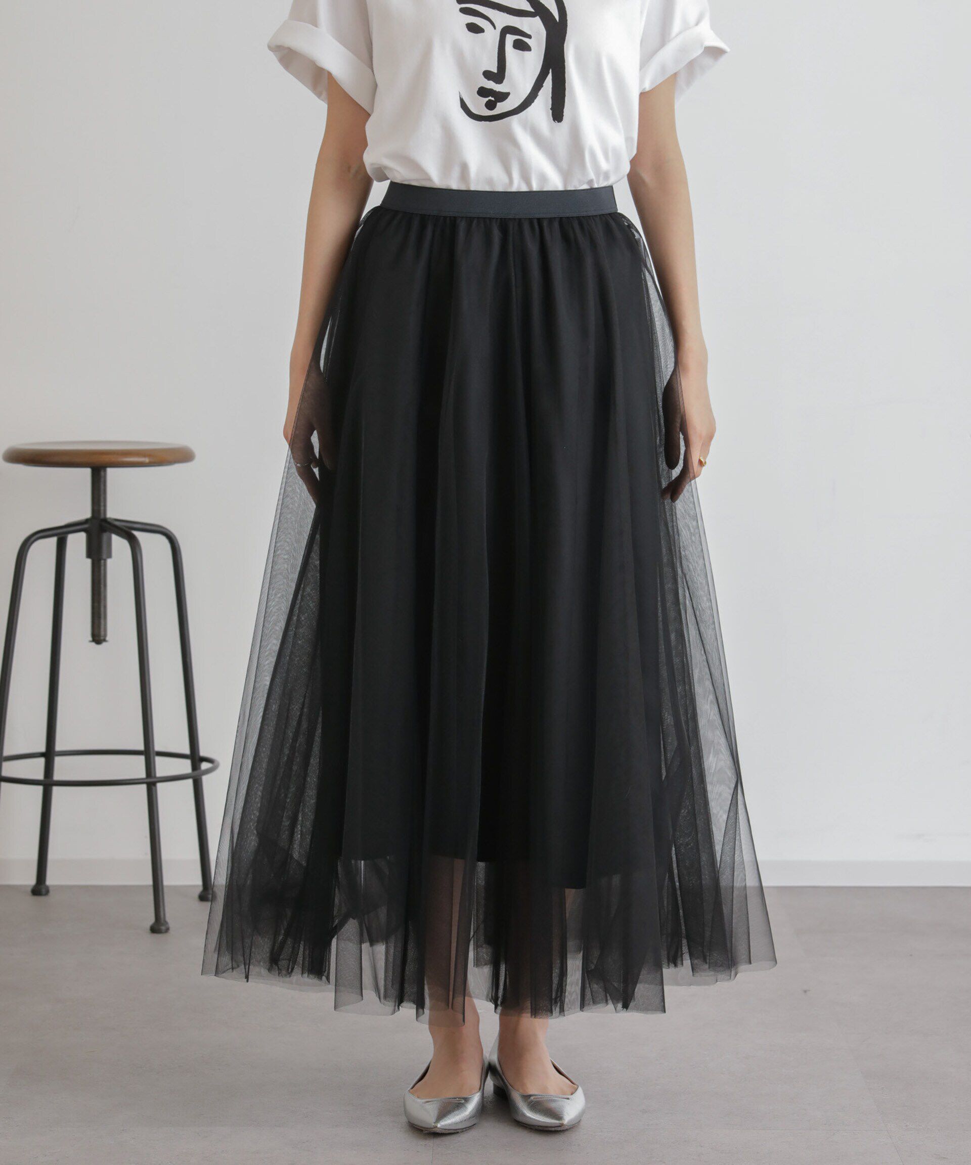 nano･universe「2wayレイヤードチュールスカート」|スカート|