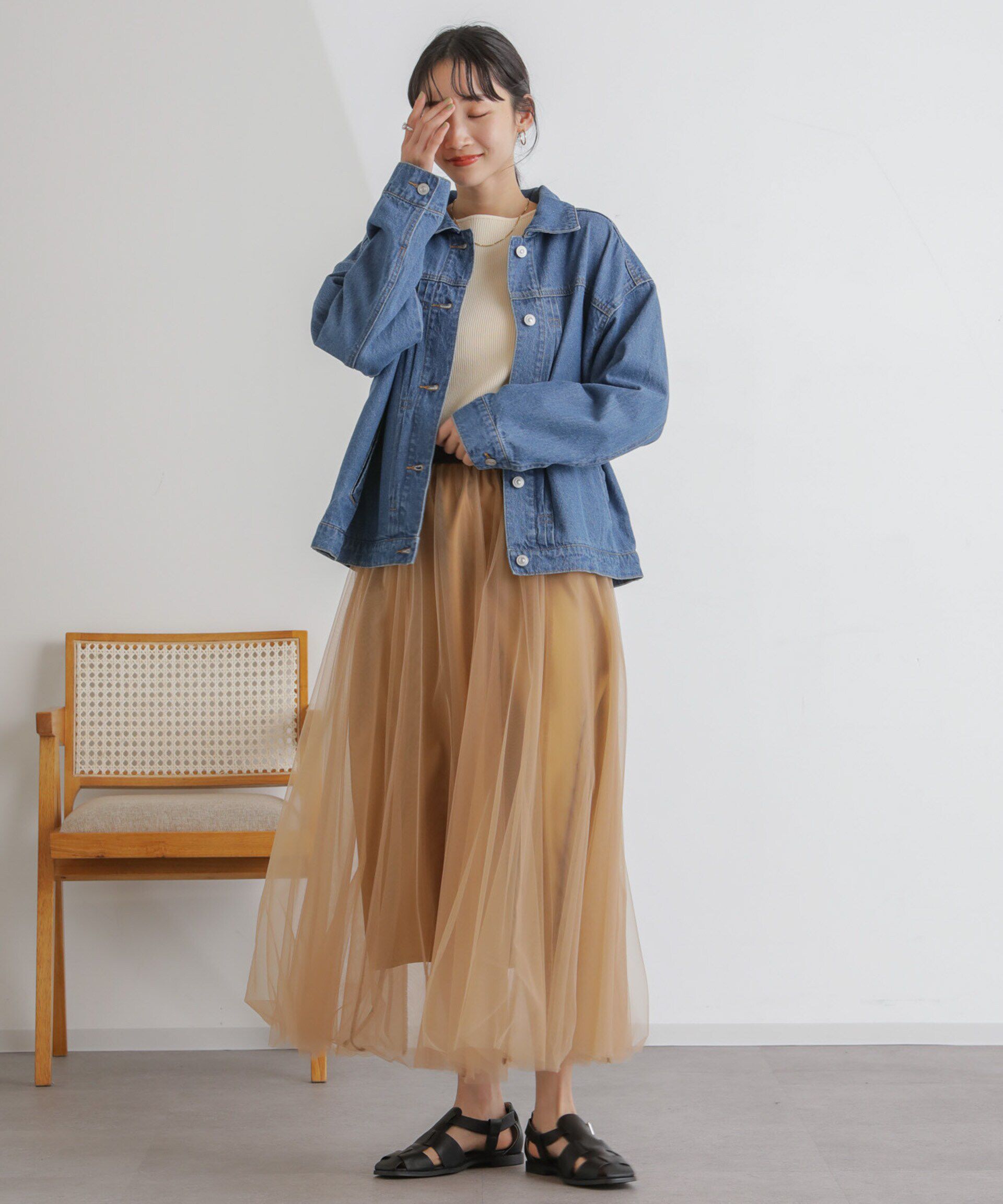 nano･universe「2wayレイヤードチュールスカート」|スカート|