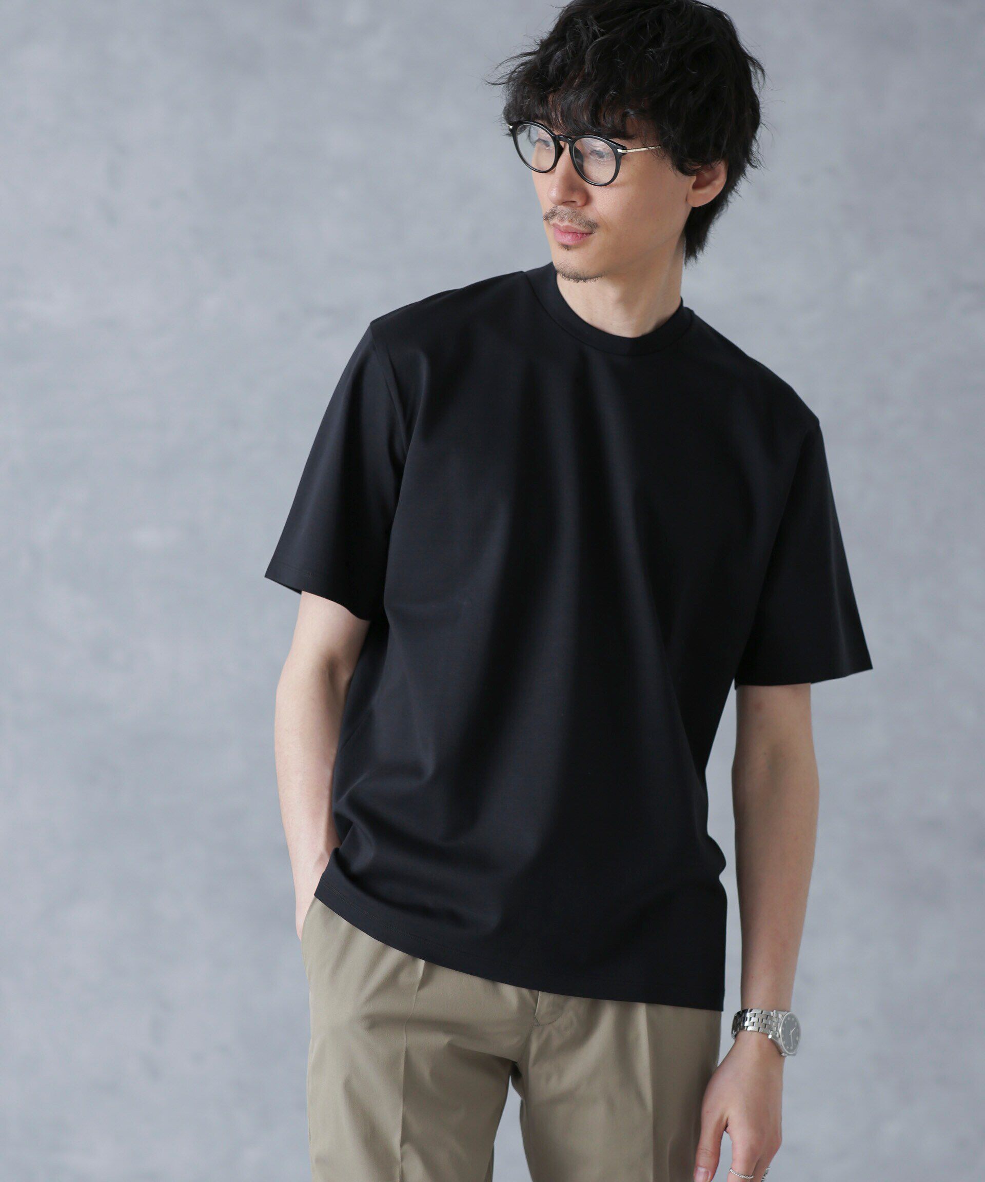 nano･universe「ジャケT(R) プレミアム クルーネック 半袖」|Tシャツ・カットソー|