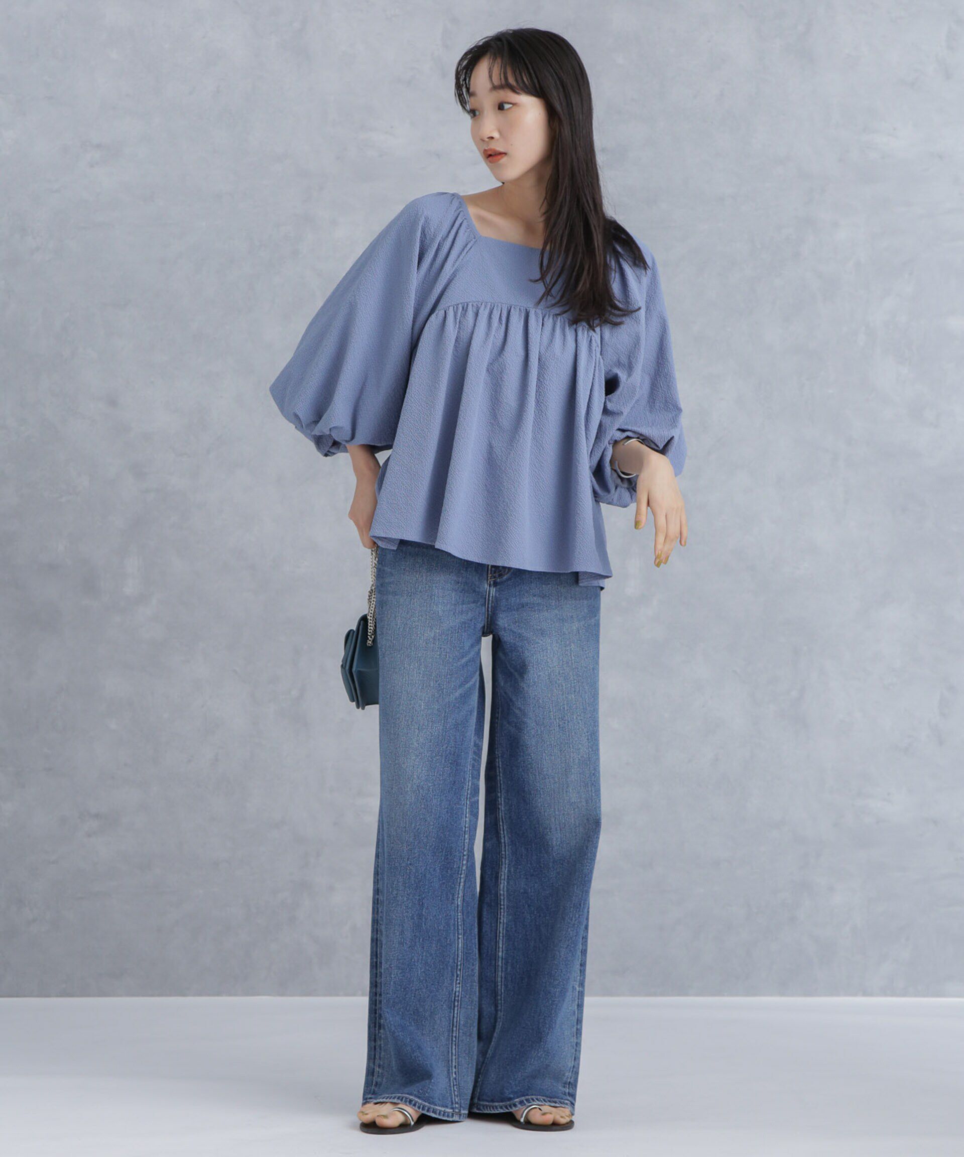 nano･universe「マイクロサッカーバックリボンブラウス」|シャツ・ブラウス|