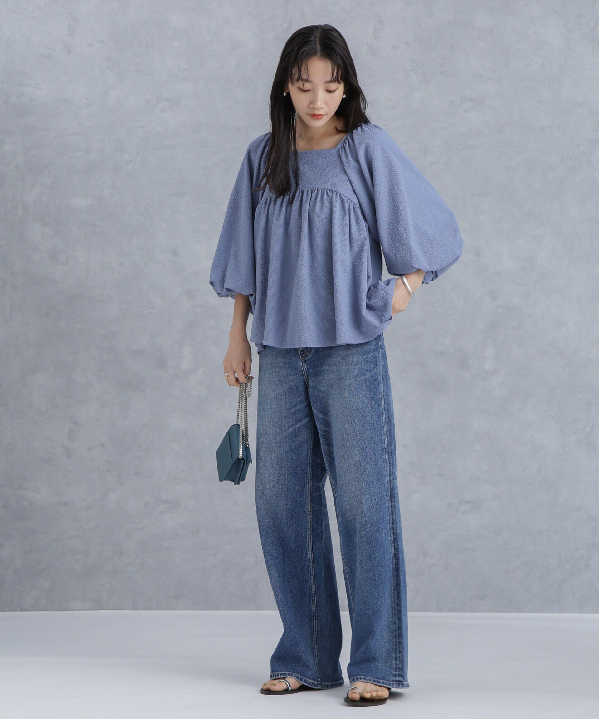 nano･universe「マイクロサッカーバックリボンブラウス」|シャツ・ブラウス|