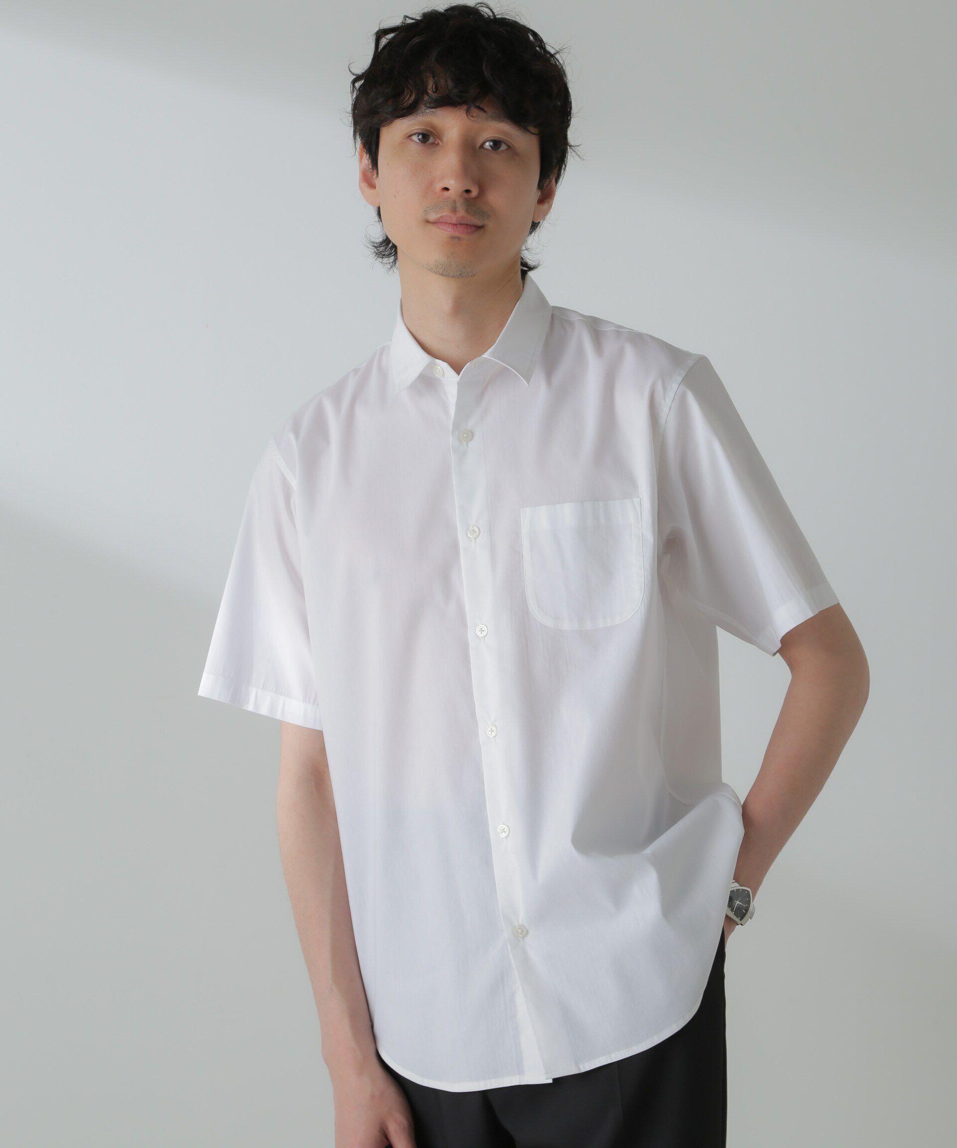 nano･universe「「ICE FLOW LINEN」レギュラーカラーシャツ 半袖」|シャツ・ブラウス|