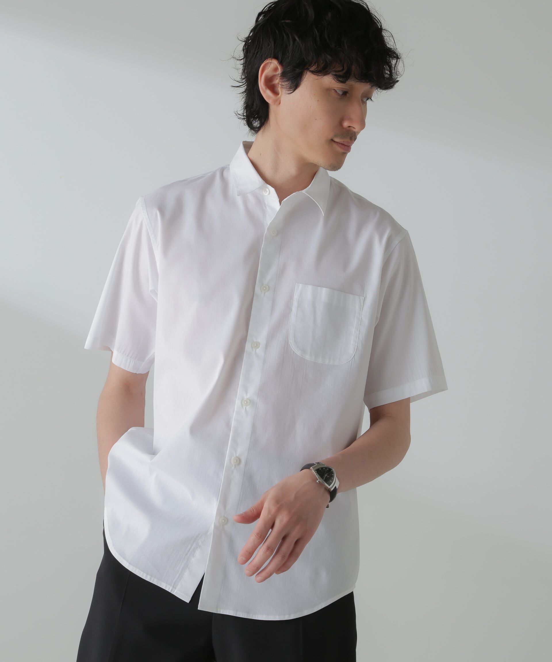 nano･universe「「ICE FLOW LINEN」レギュラーカラーシャツ 半袖」|シャツ・ブラウス|