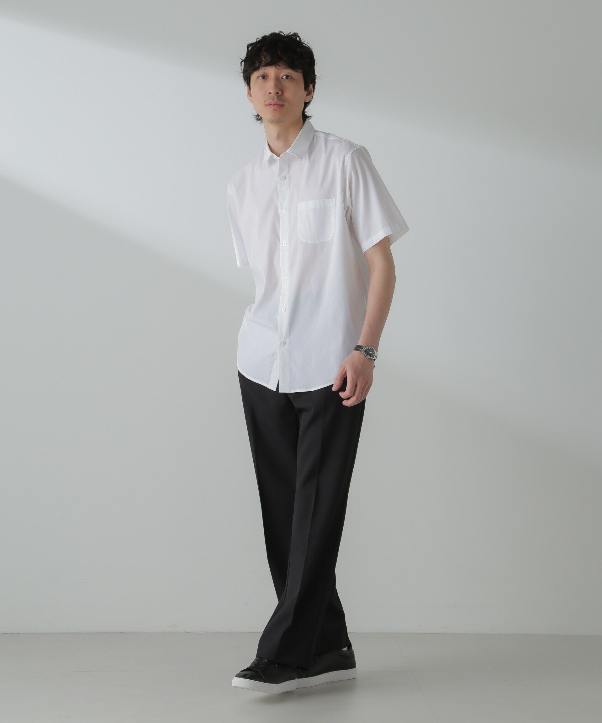 nano･universe「「ICE FLOW LINEN」レギュラーカラーシャツ 半袖」|シャツ・ブラウス|
