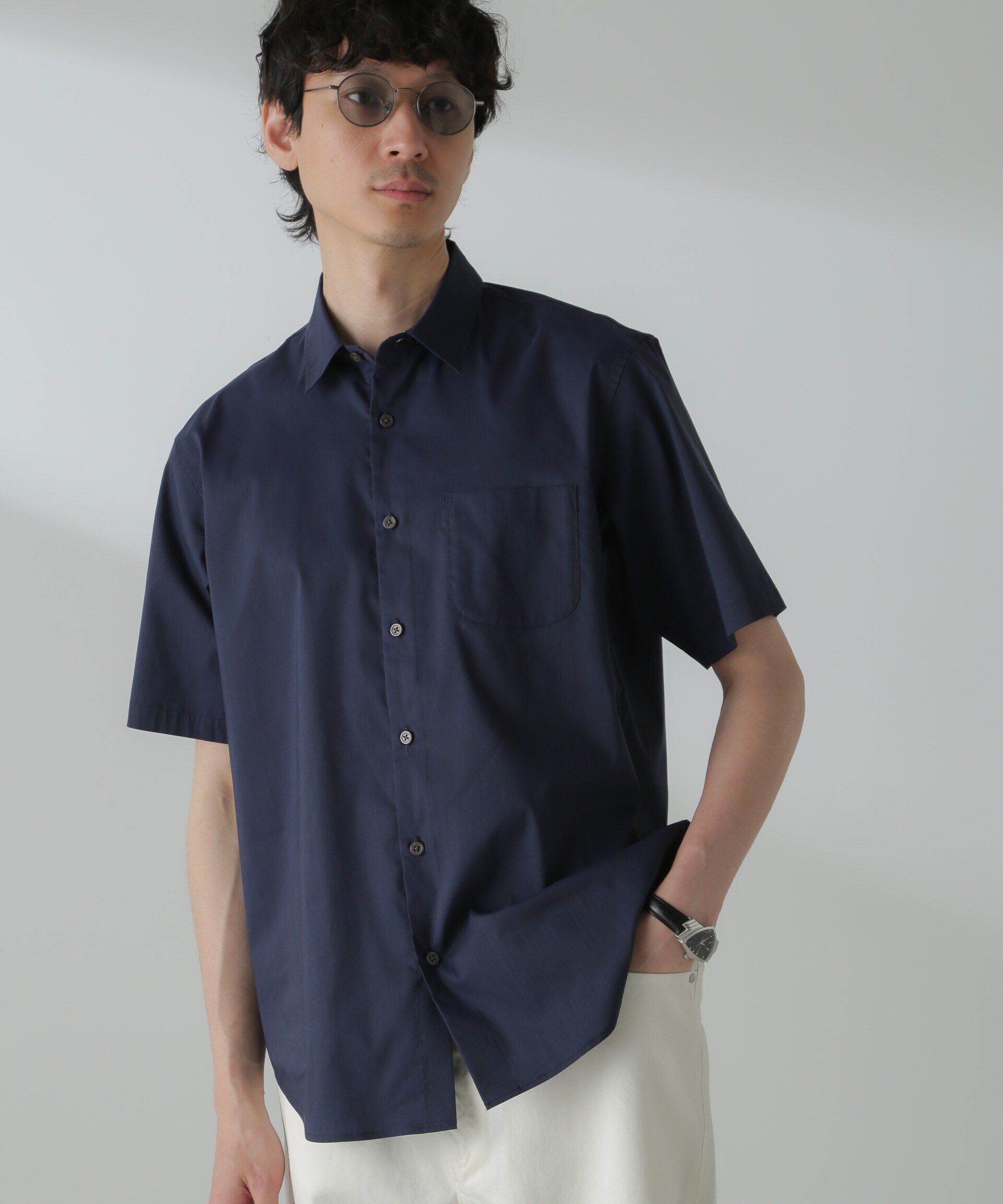 nano･universe「「ICE FLOW LINEN」レギュラーカラーシャツ 半袖」|シャツ・ブラウス|