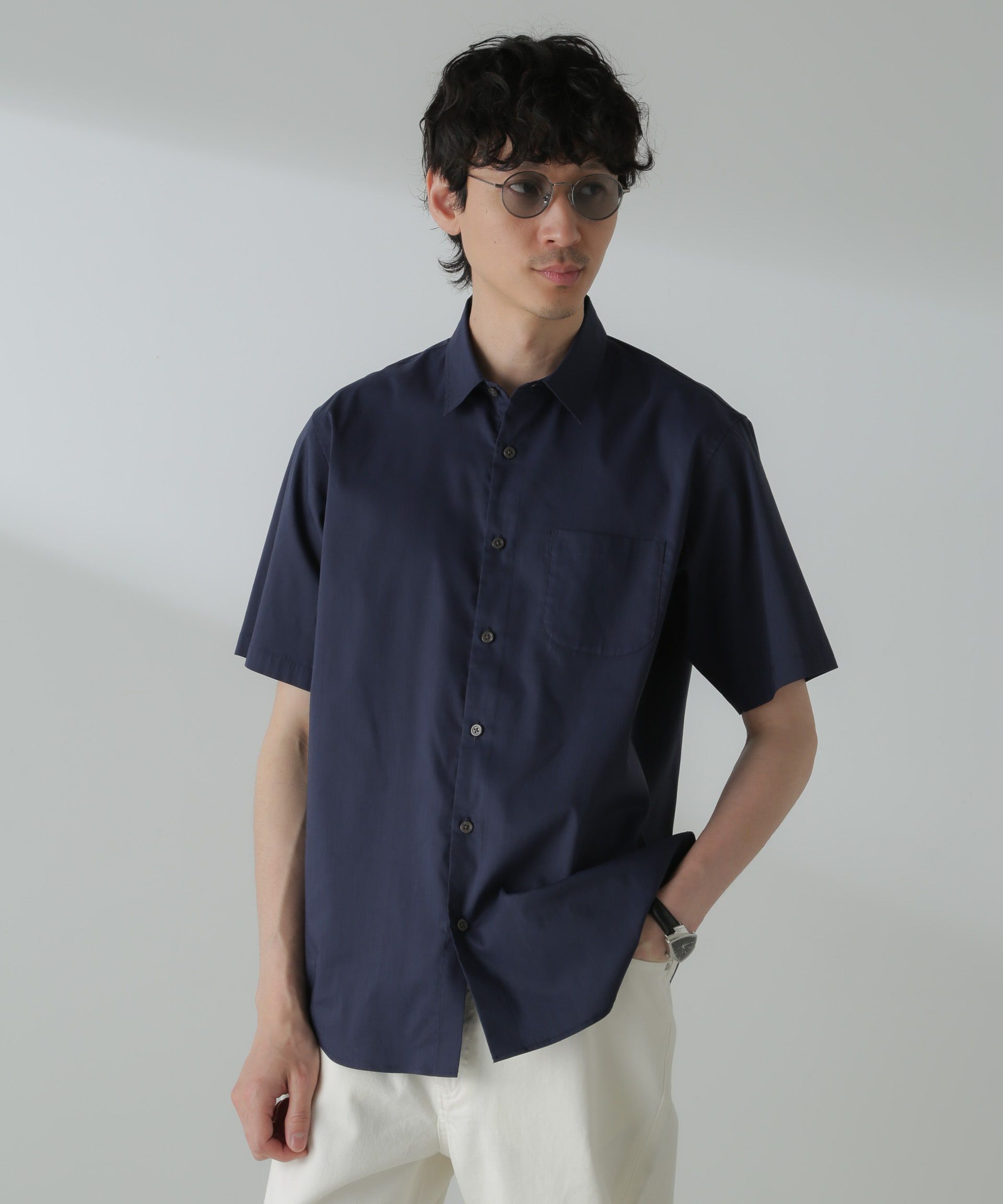 nano･universe「「ICE FLOW LINEN」レギュラーカラーシャツ 半袖」|シャツ・ブラウス|