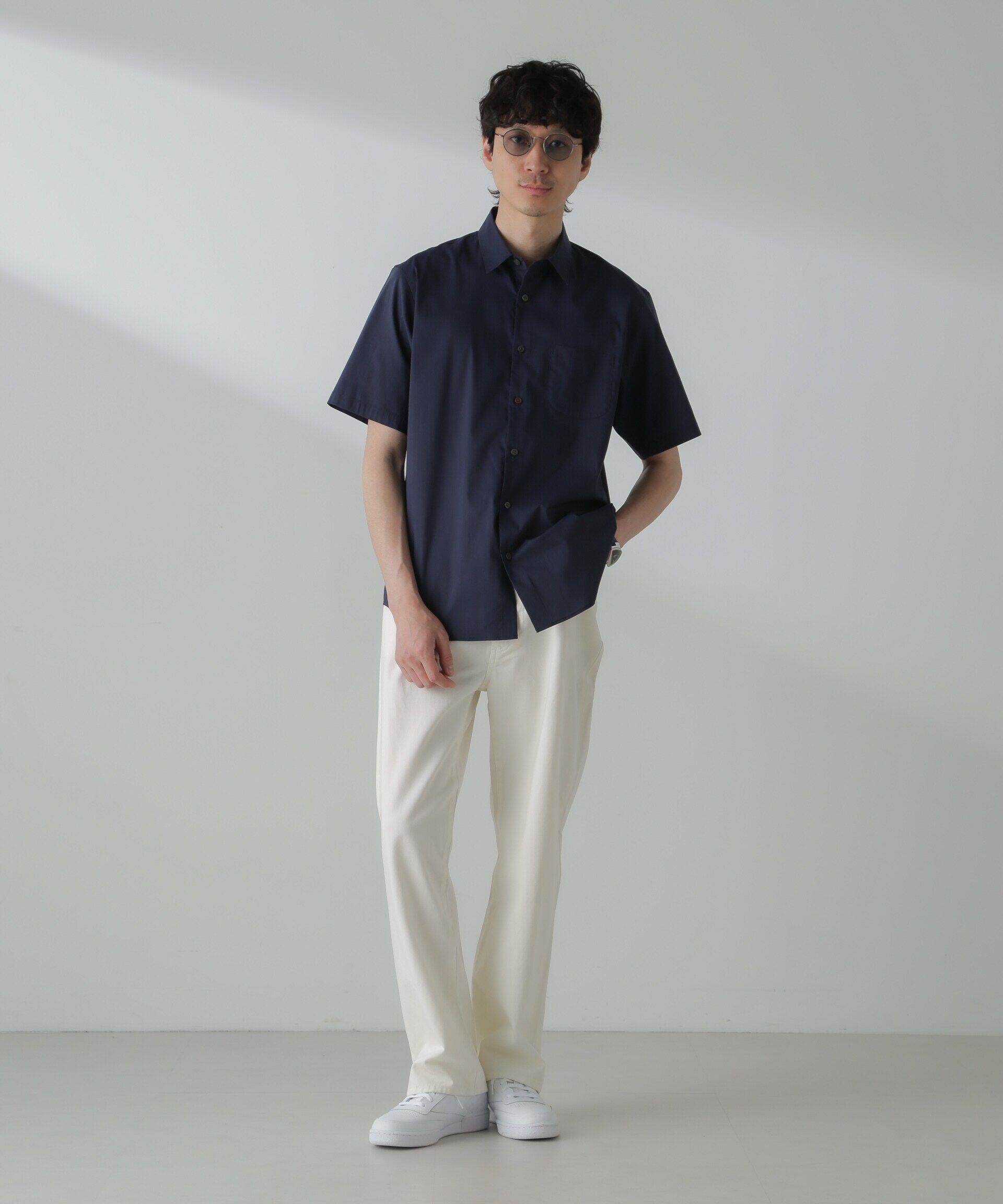 nano･universe「「ICE FLOW LINEN」レギュラーカラーシャツ 半袖」|シャツ・ブラウス|