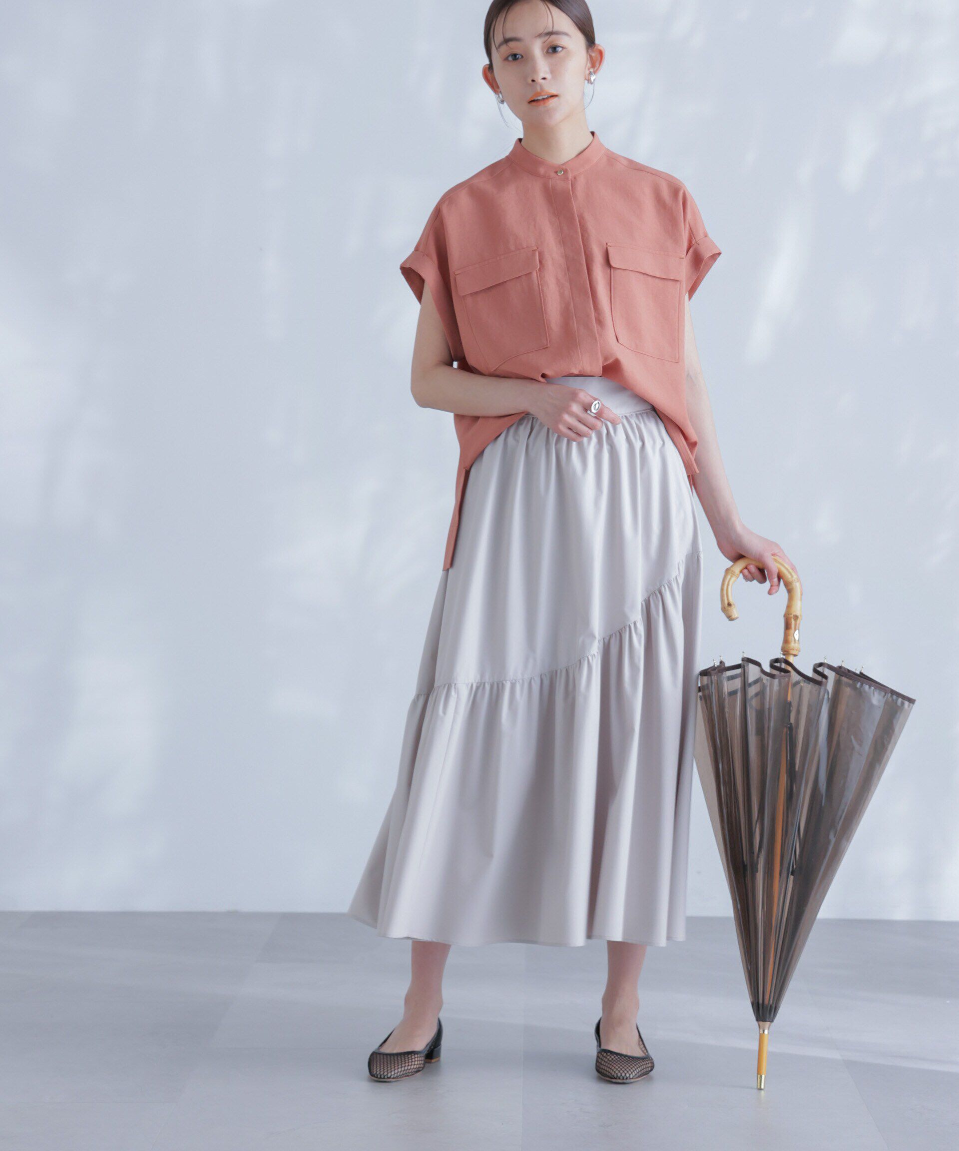 nano･universe「<撥水機能><ウォッシャブル>MINOTECH(R) アシメティアードギャザースカート」|スカート|