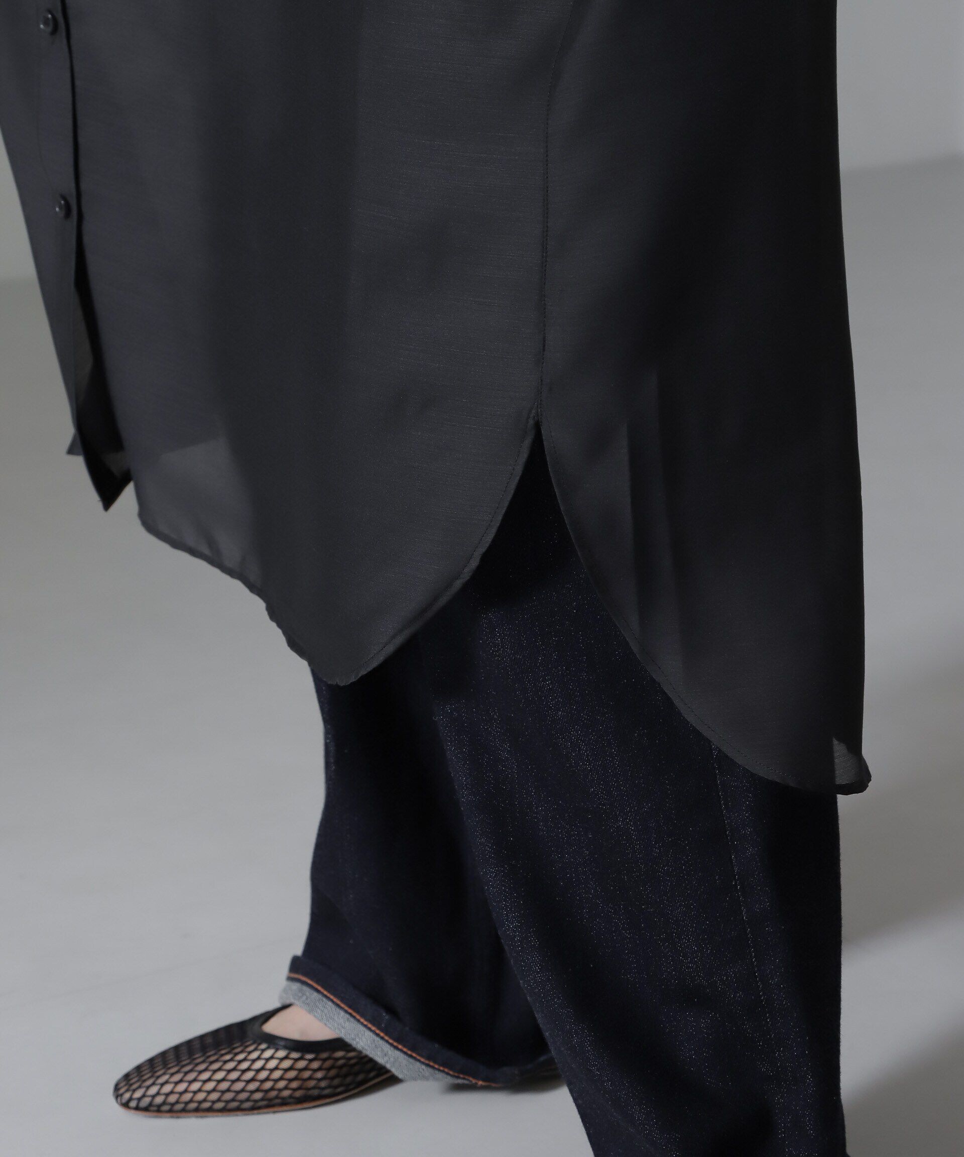 nano･universe「シアーマキシシャツワンピース」|ワンピース|