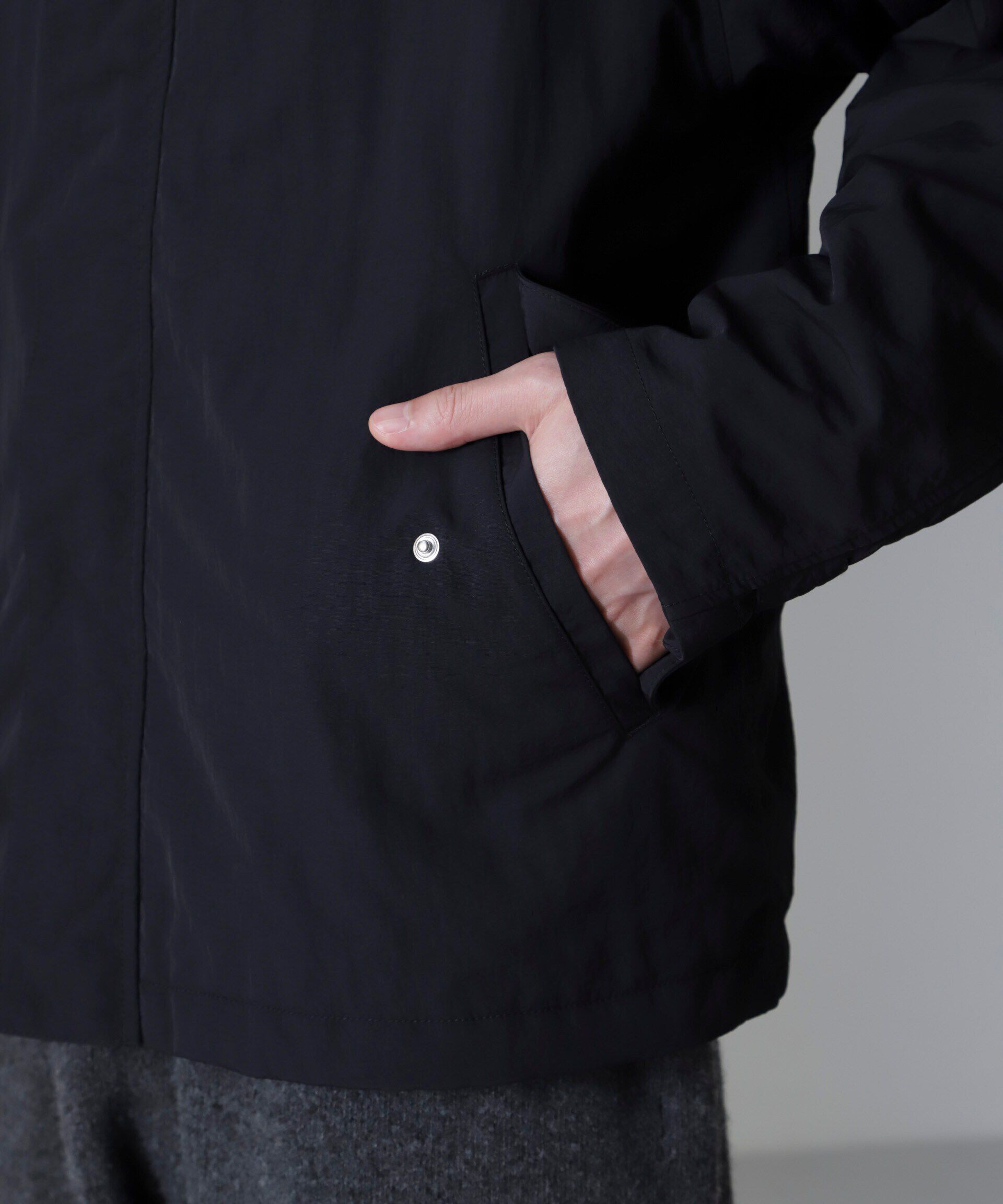 nano･universe「水溶性ボンディング撥水ショートモッズコート(セットアップ可)」|ブルゾン・スタジャン|