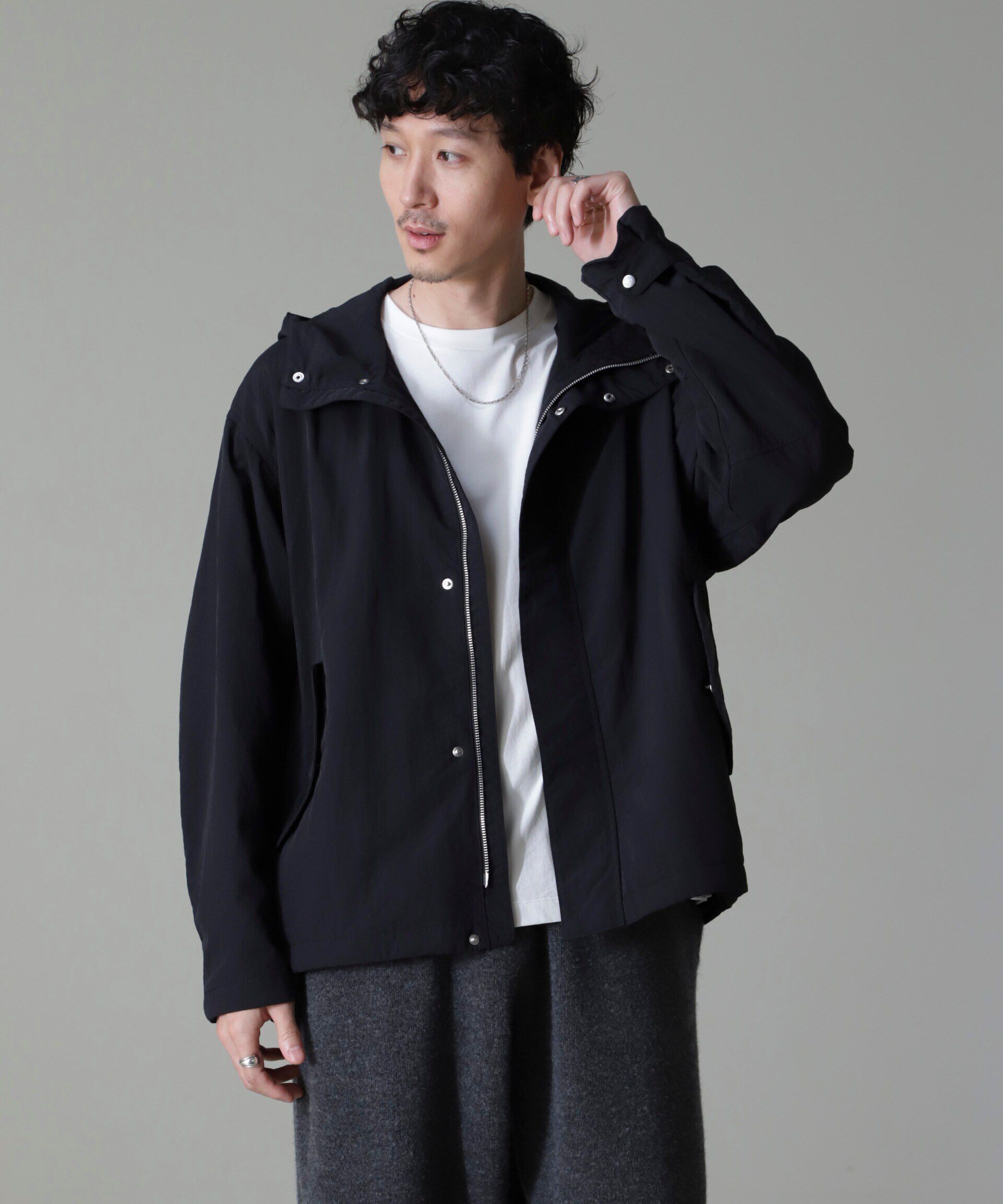 nano･universe「水溶性ボンディング撥水ショートモッズコート(セットアップ可)」|ブルゾン・スタジャン|
