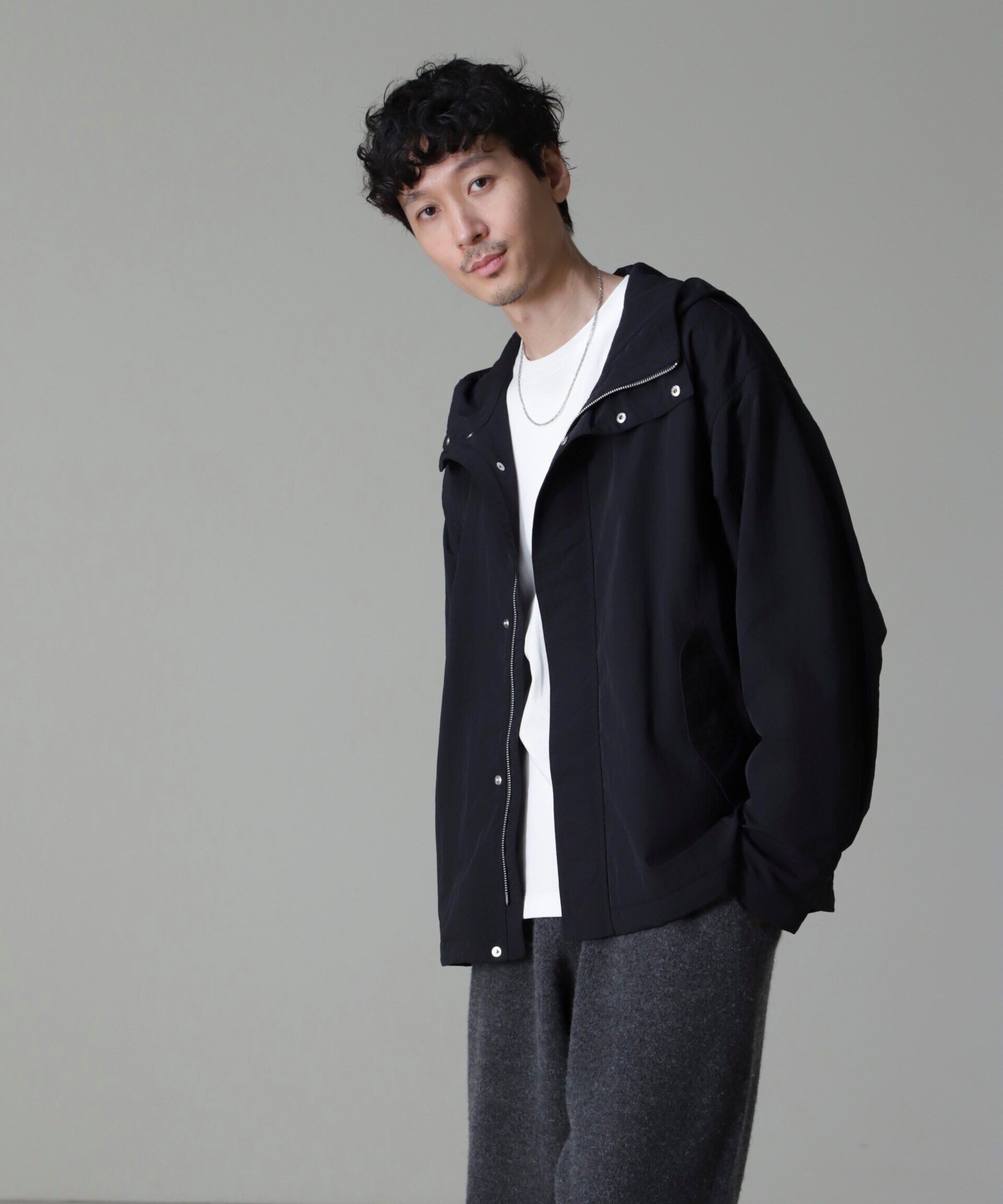 nano･universe「水溶性ボンディング撥水ショートモッズコート(セットアップ可)」|ブルゾン・スタジャン|