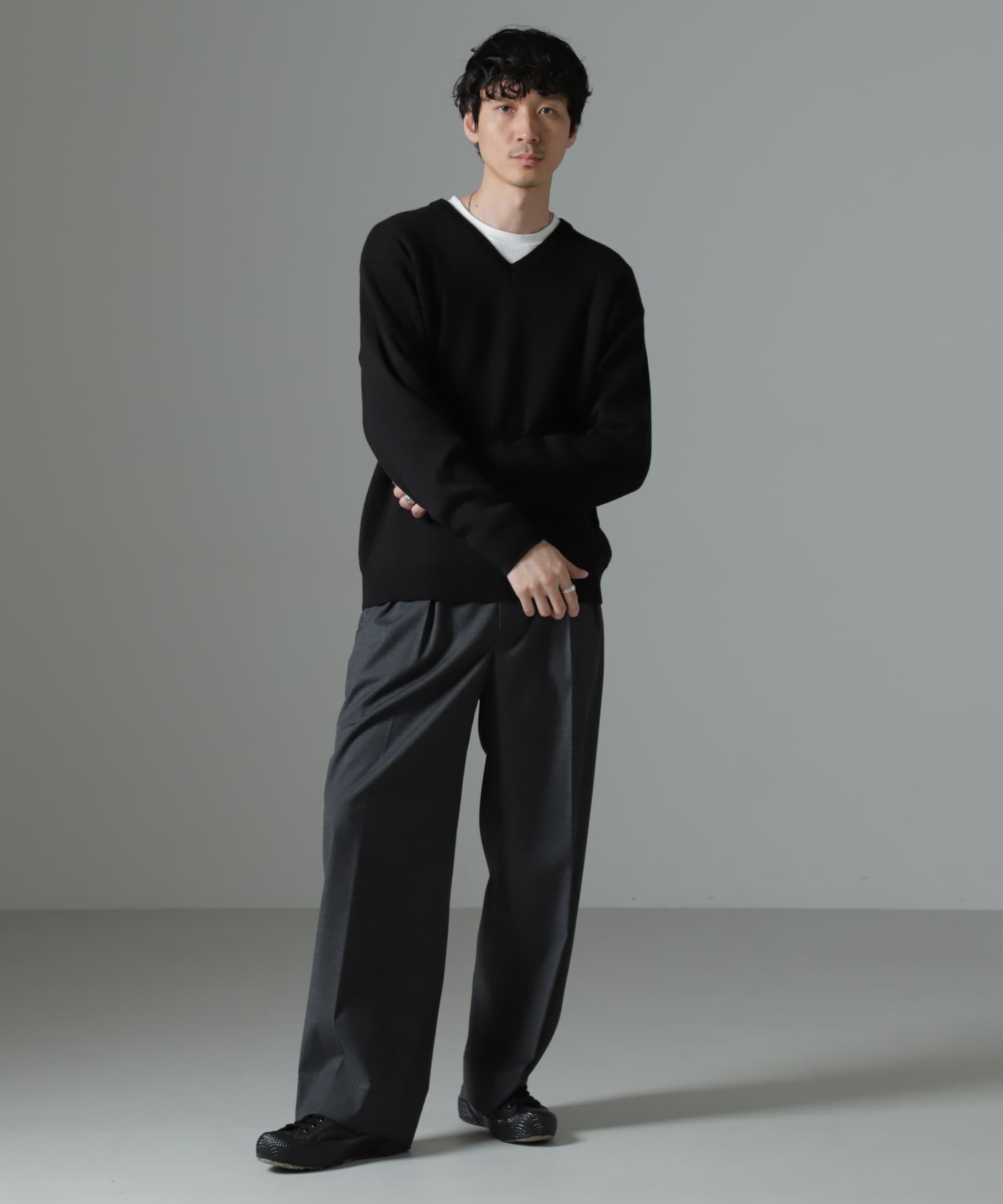 nano･universe「タスマニアミックス ミラノリブリラックスＶネックニット」|ニット・セーター|