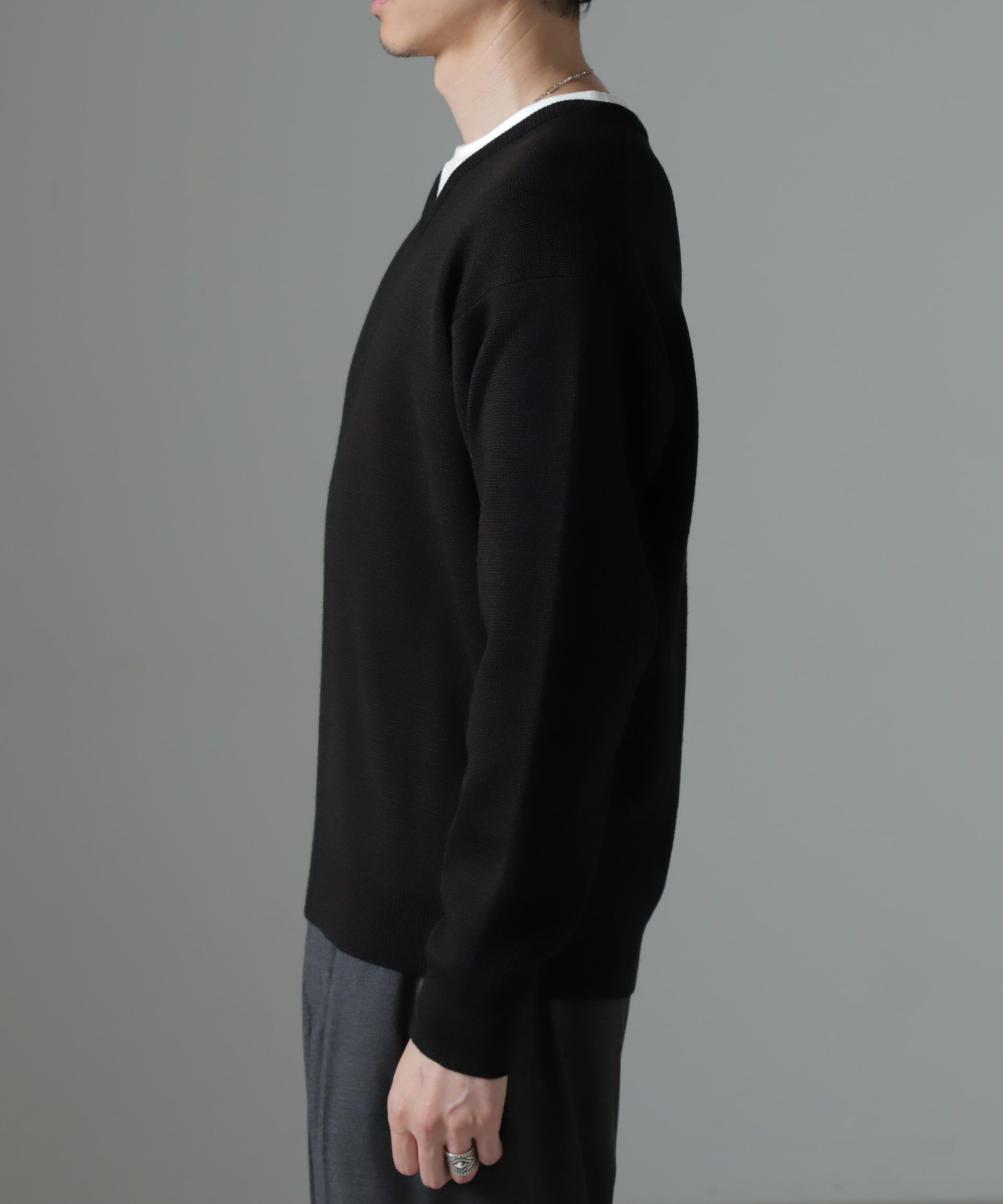 nano･universe「タスマニアミックス ミラノリブリラックスＶネックニット」|ニット・セーター|