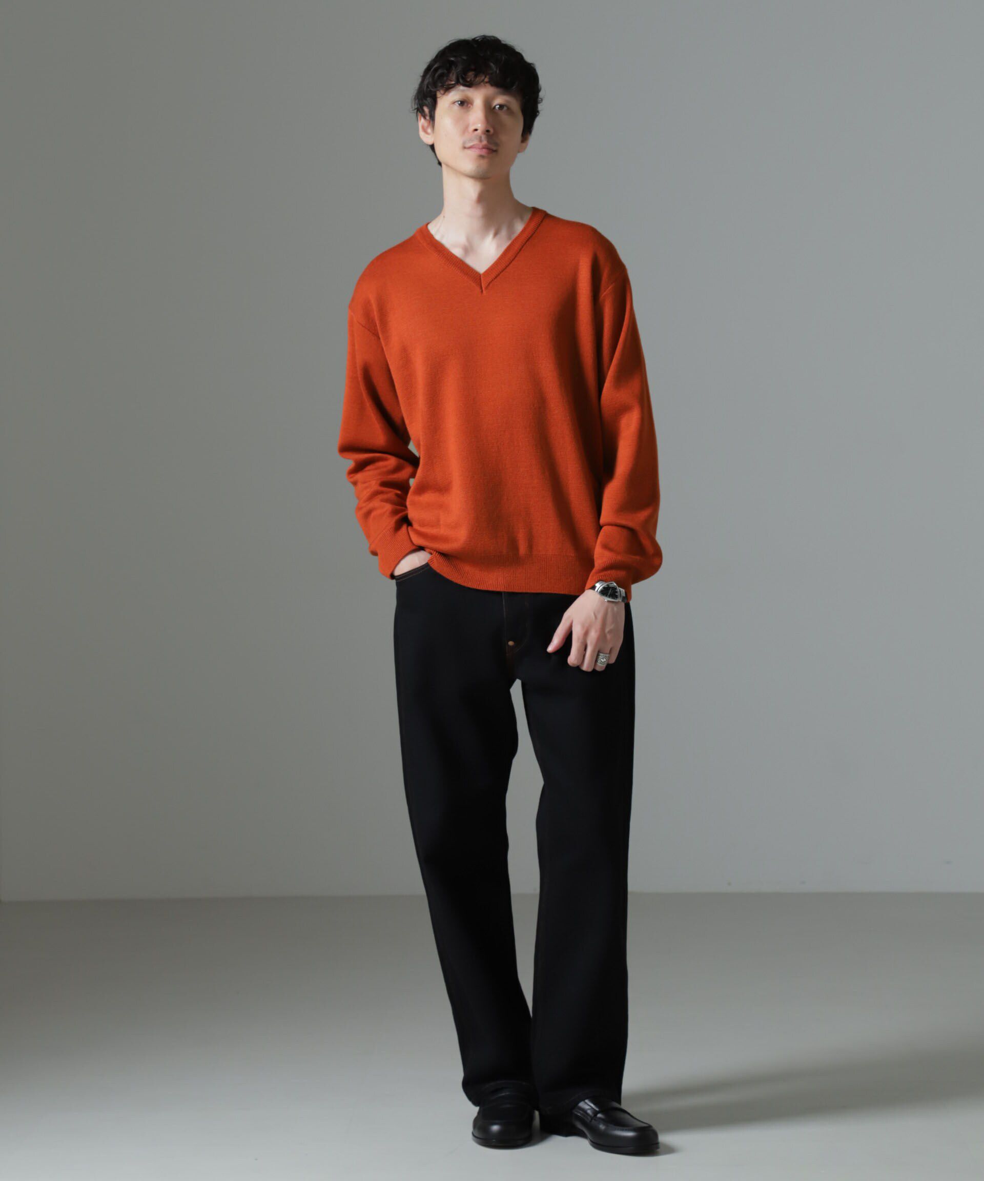 nano･universe「タスマニアミックス ミラノリブリラックスＶネックニット」|ニット・セーター|