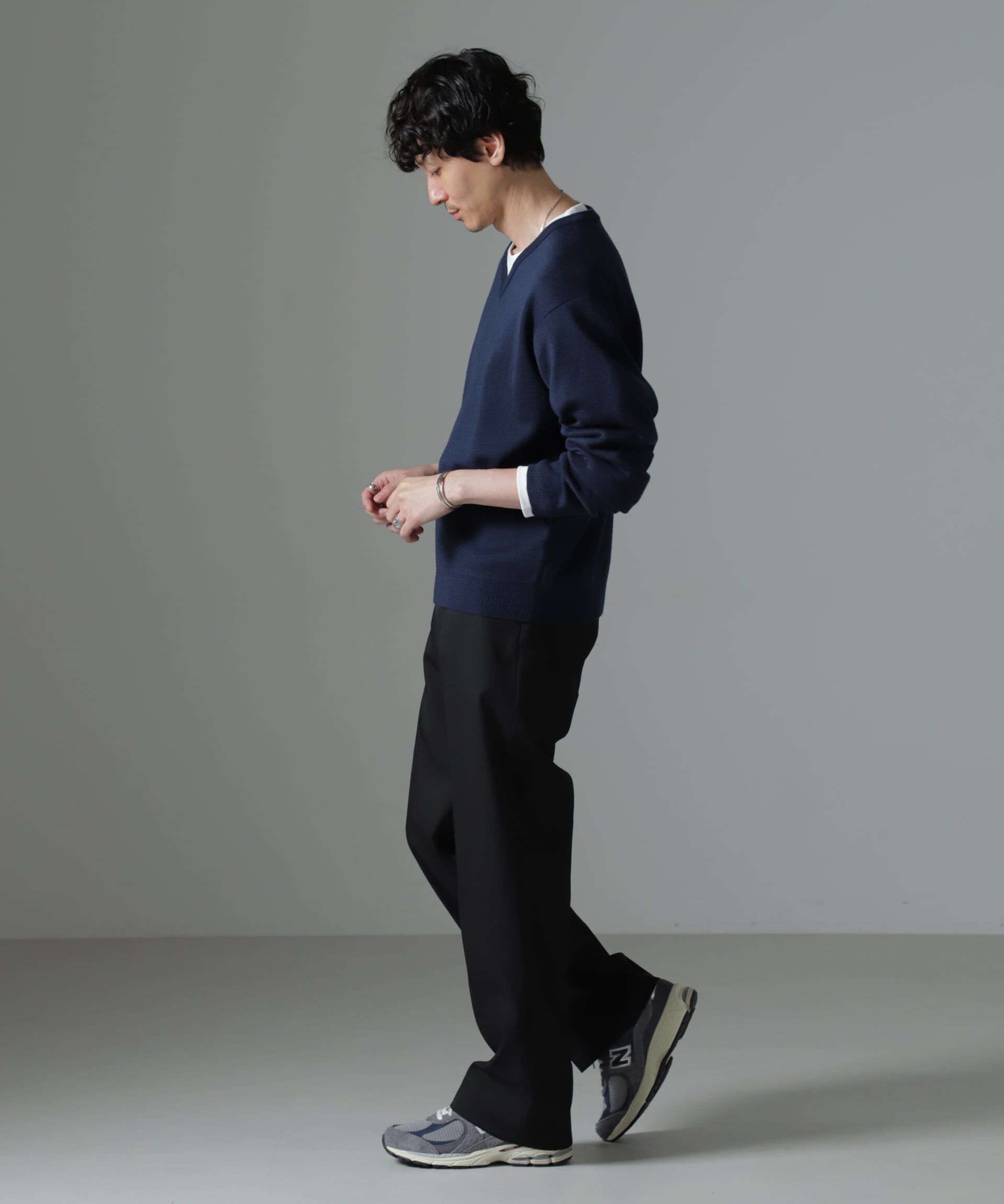 nano･universe「タスマニアミックス ミラノリブリラックスＶネックニット」|ニット・セーター|