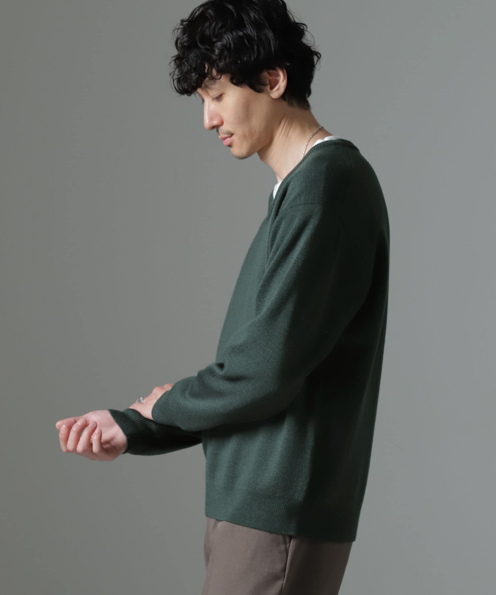 nano･universe「タスマニアミックス ミラノリブリラックスＶネックニット」|ニット・セーター|