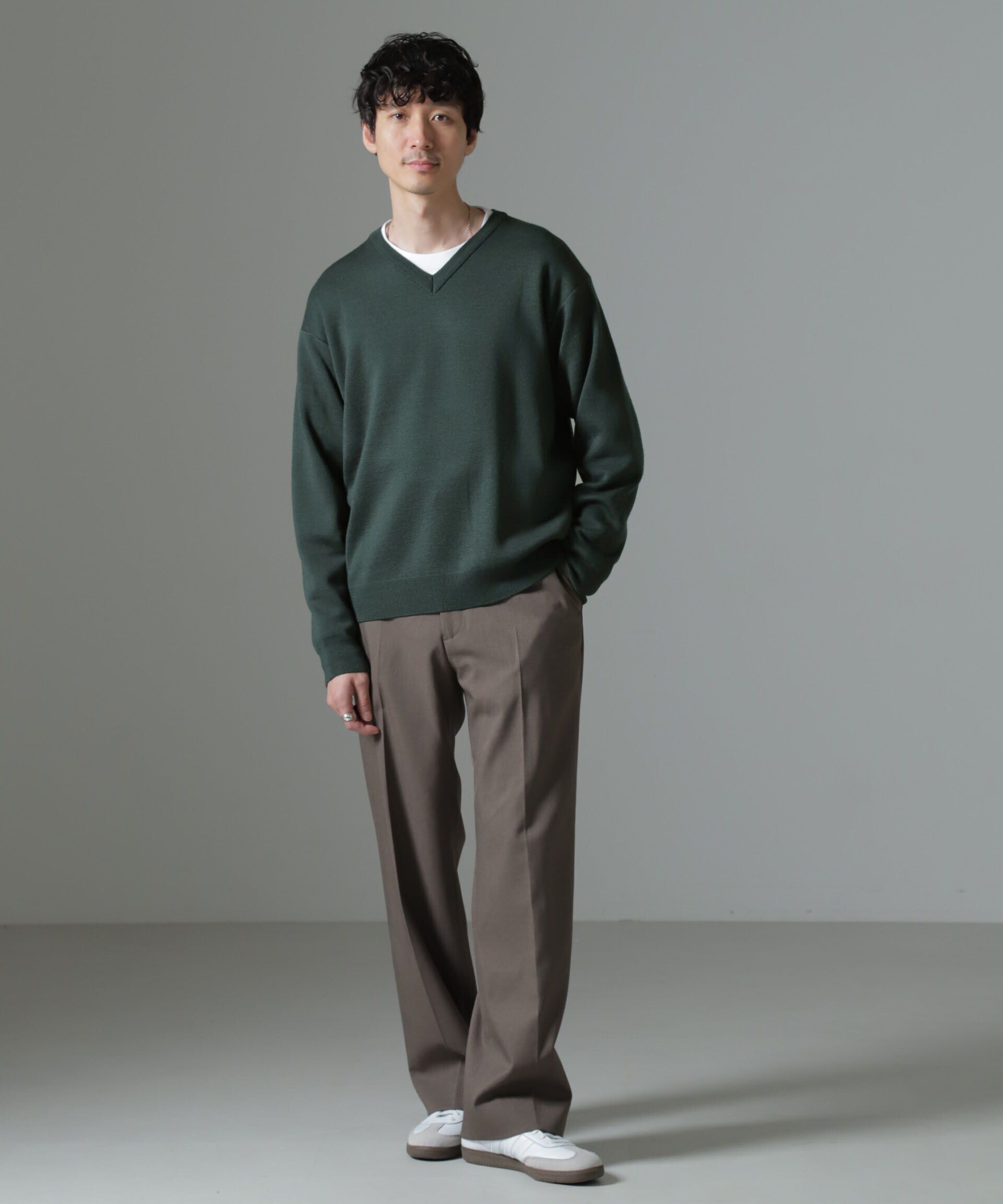 nano･universe「タスマニアミックス ミラノリブリラックスＶネックニット」|ニット・セーター|