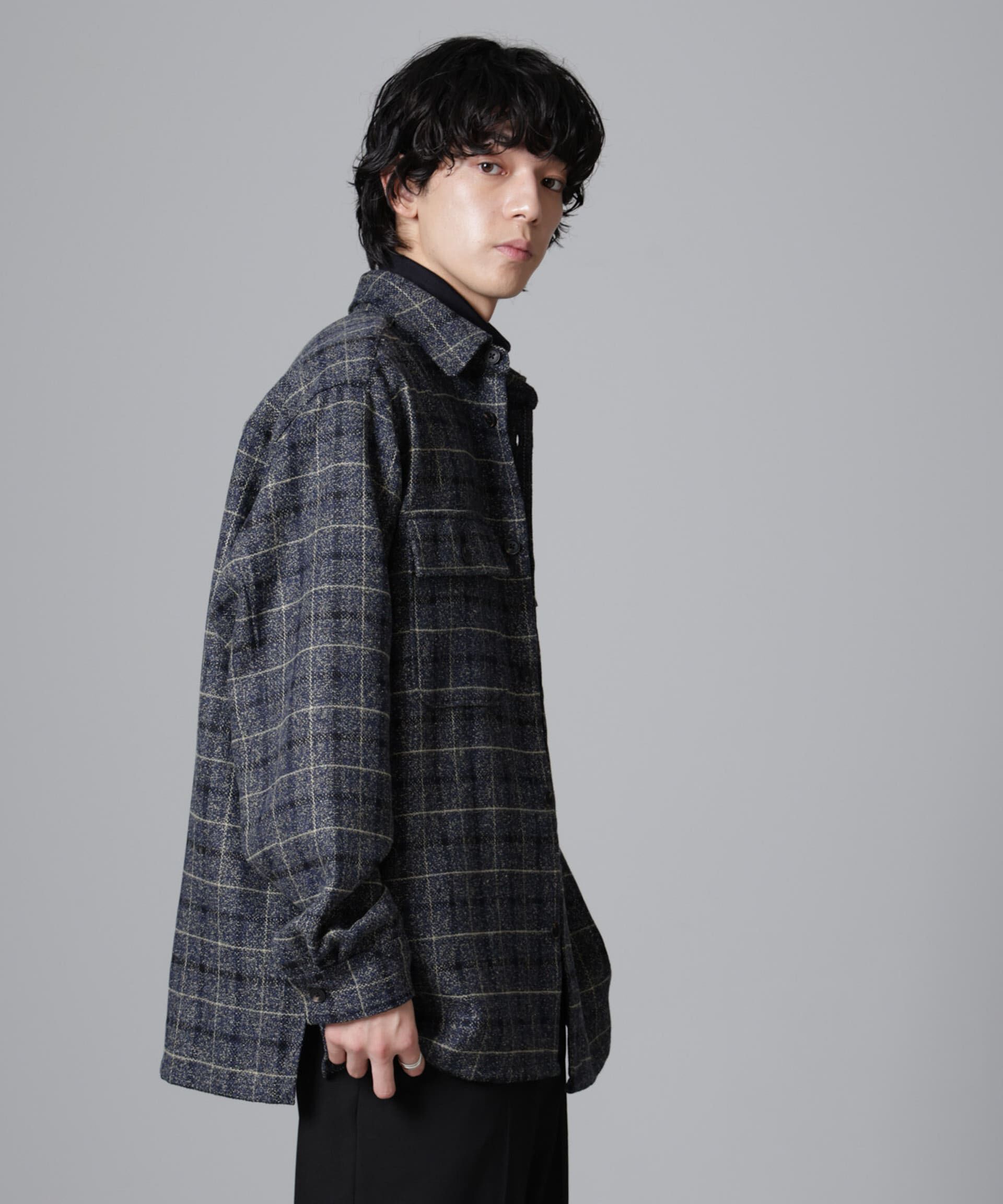 nano･universe「ライトツイードダブルポケットシャツブルゾン」|ブルゾン・スタジャン|