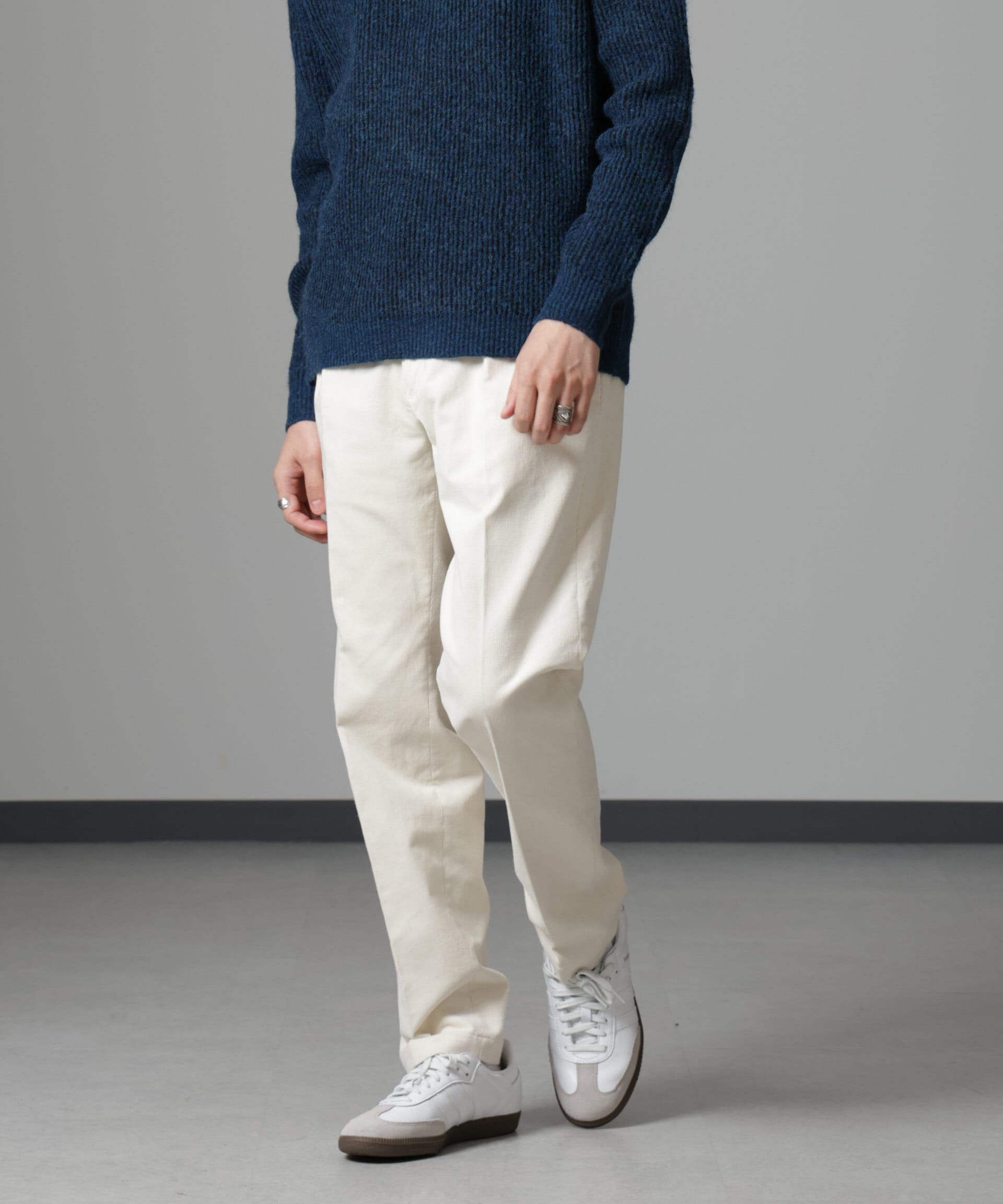 nano･universe「タックテーパードコーデュロイパンツ」|チノ|アイボリー7