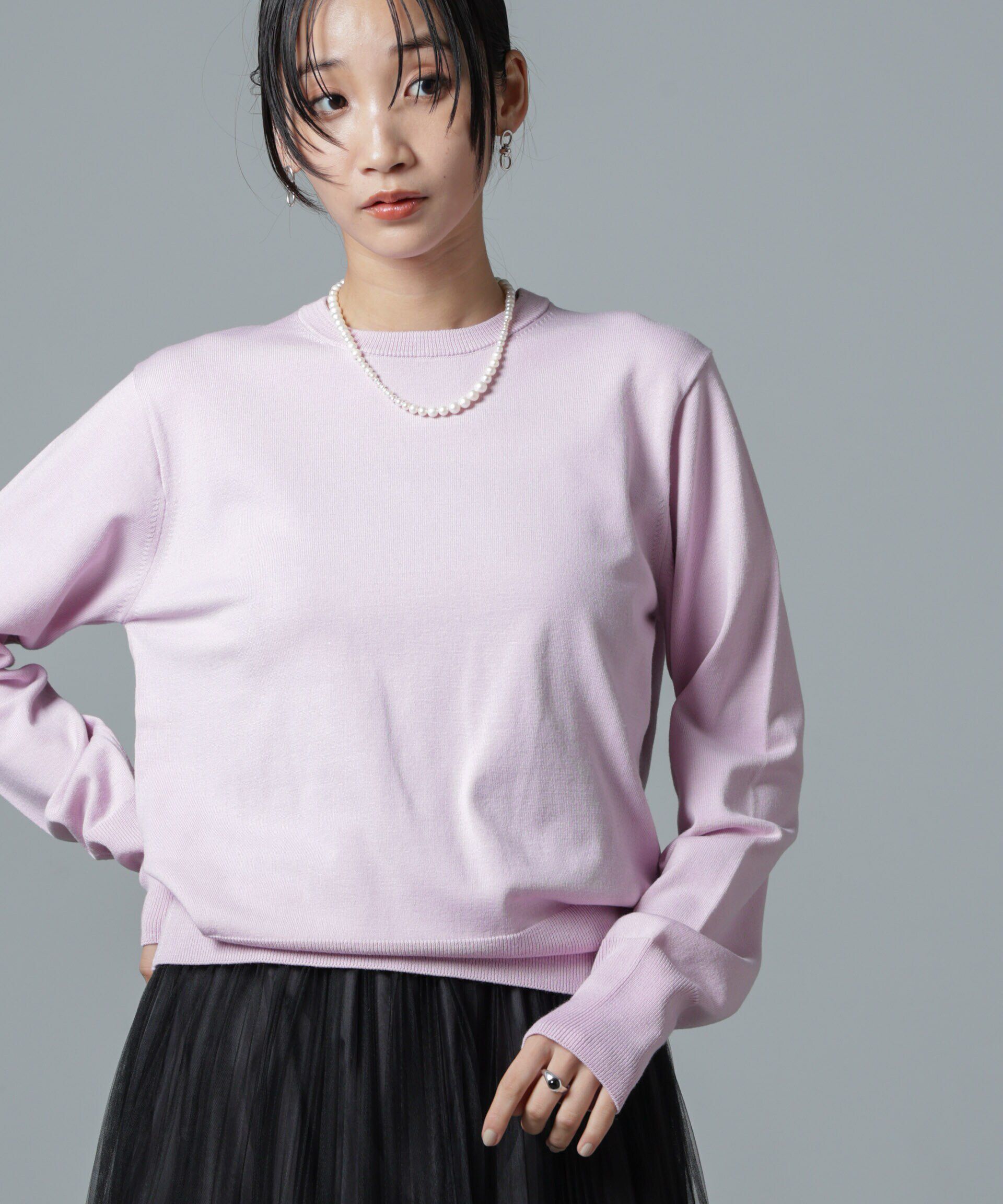 nano･universe「洗濯機洗可バンブーレーヨンニットプルオーバー」|ニット・セーター|