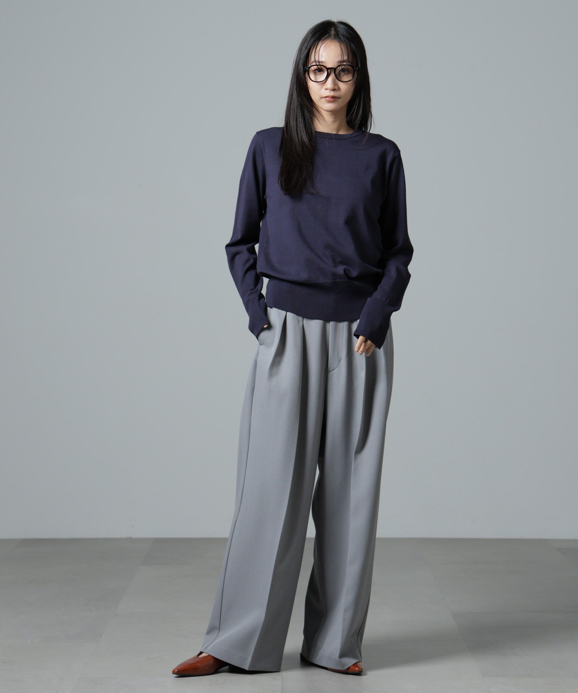 nano･universe「洗濯機洗可バンブーレーヨンニットプルオーバー」|ニット・セーター|