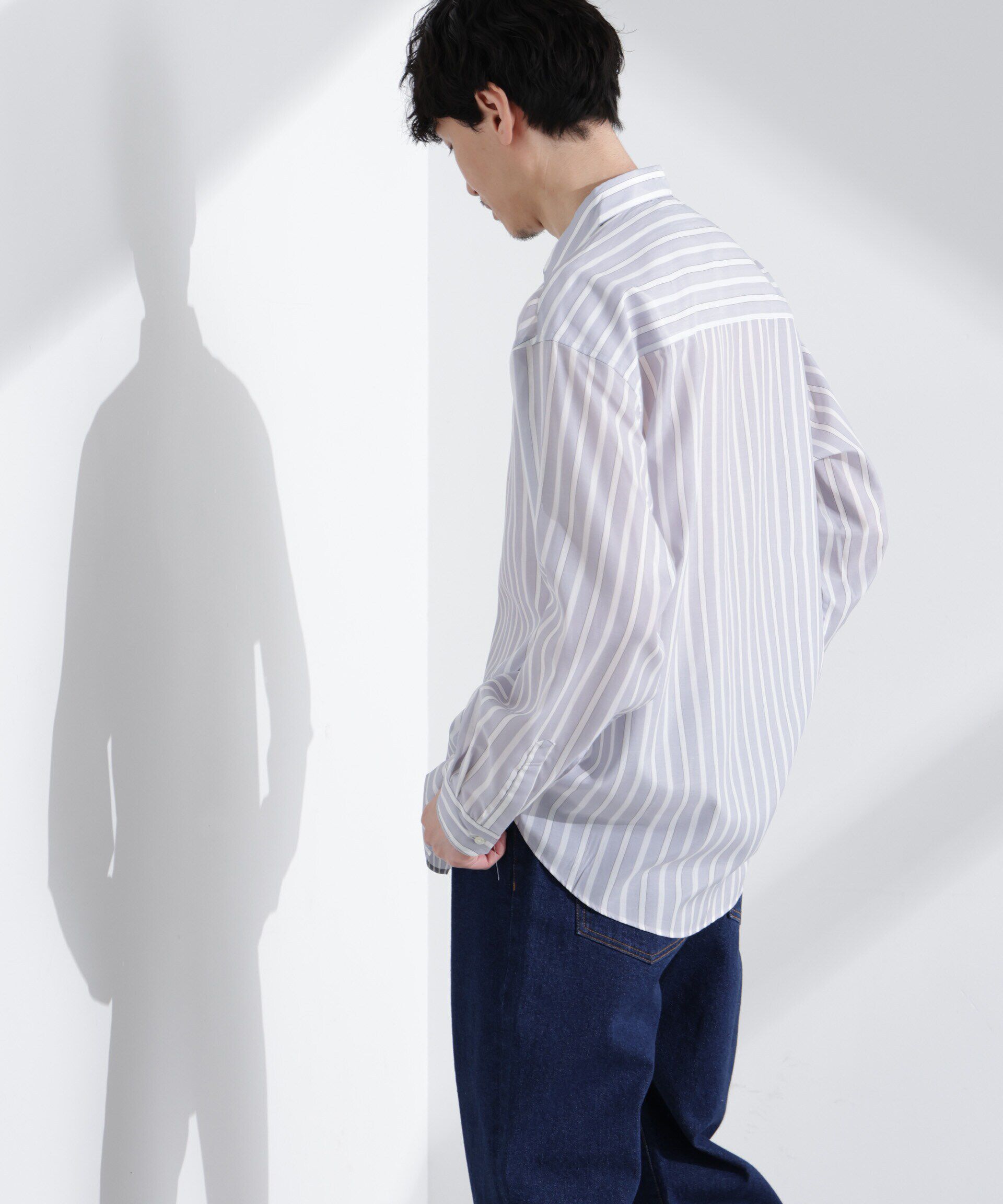 nano･universe「「大人のワイドシャツ」レギュラーカラー ストライプ 長袖」|シャツ・ブラウス|