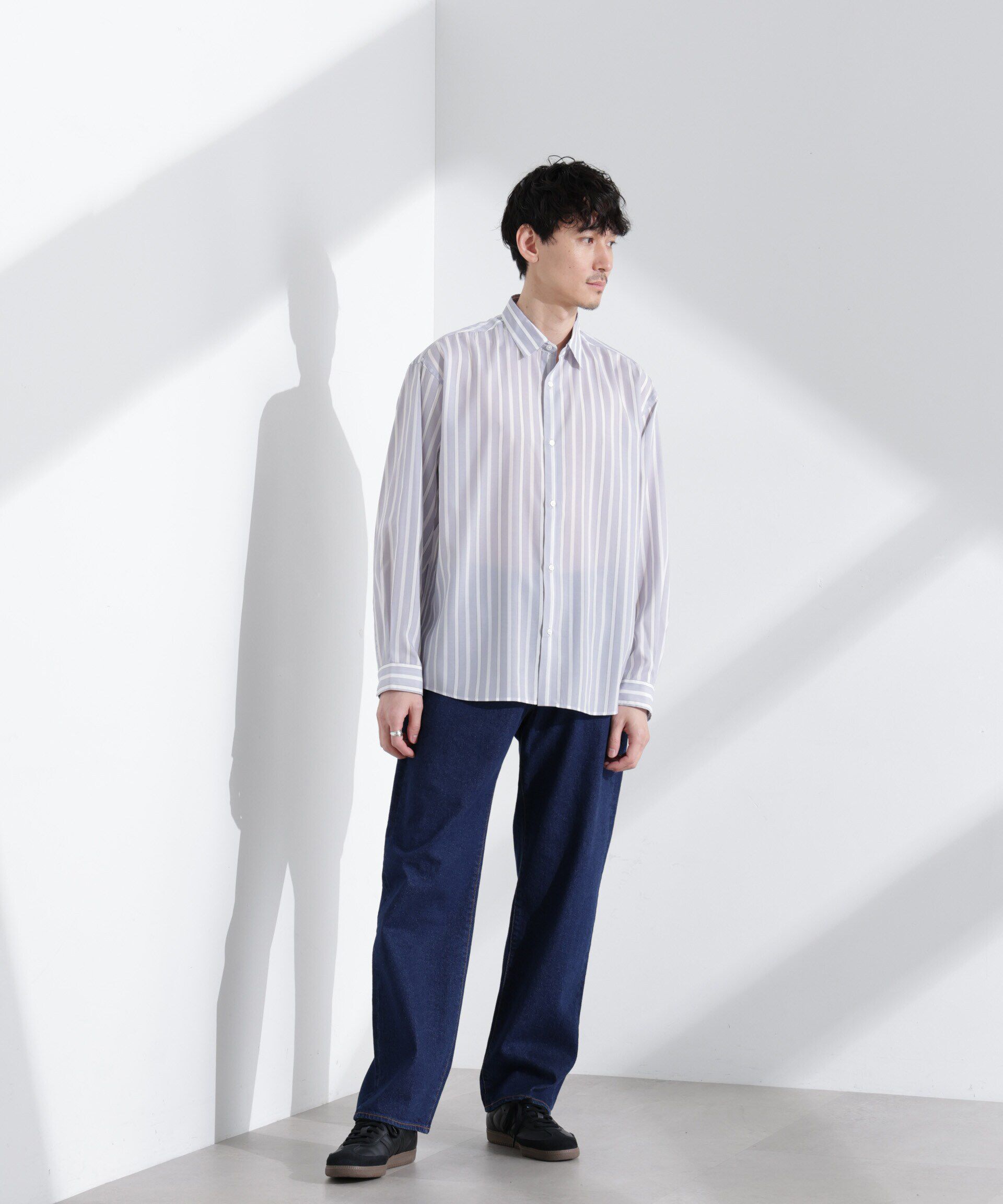 nano･universe「「大人のワイドシャツ」レギュラーカラー ストライプ 長袖」|シャツ・ブラウス|