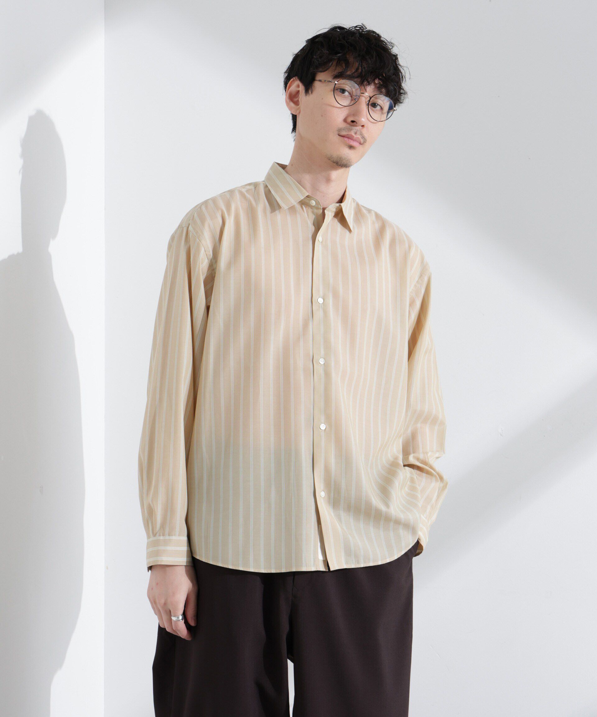 nano･universe「「大人のワイドシャツ」レギュラーカラー ストライプ 長袖」|シャツ・ブラウス|