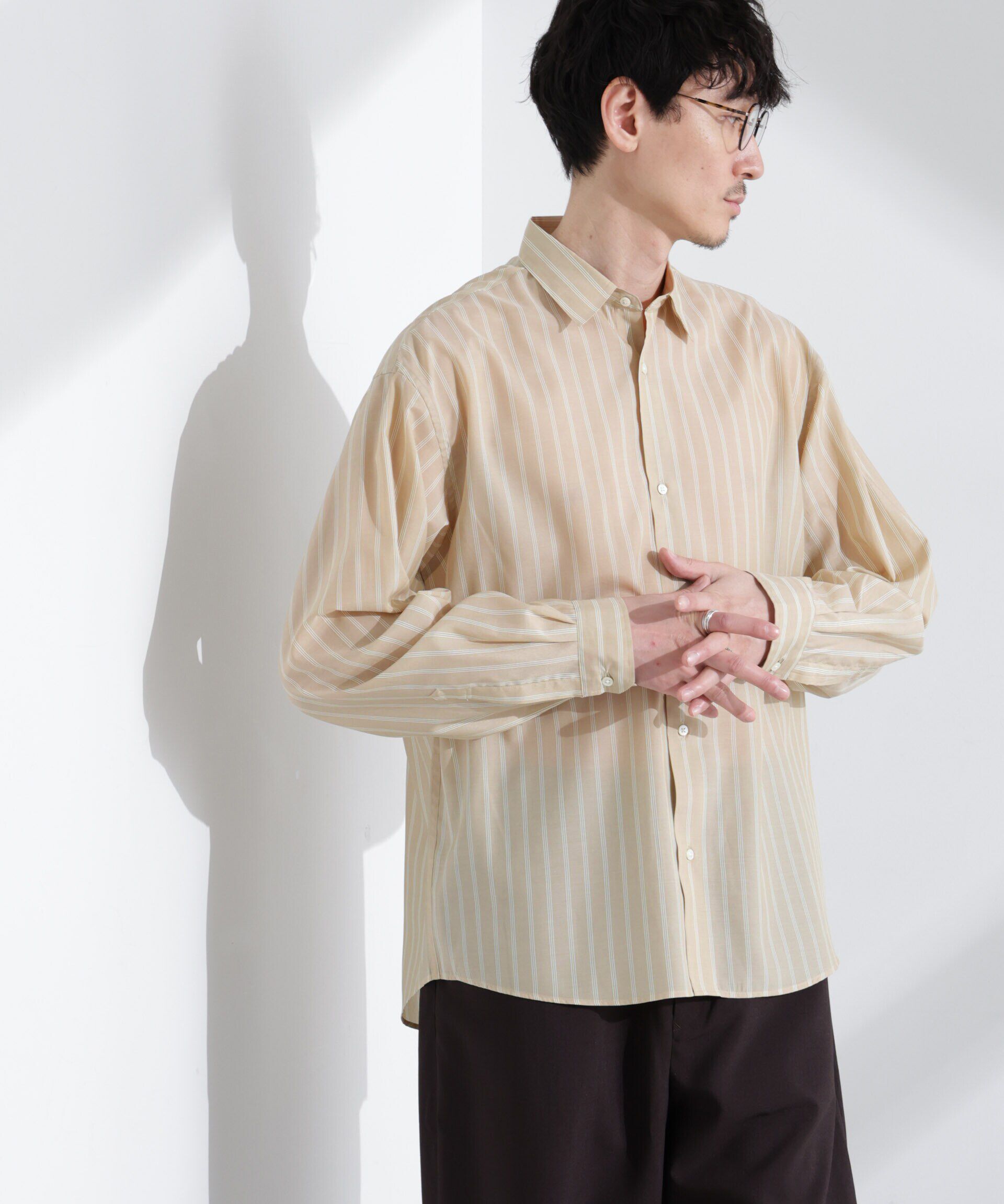 nano･universe「「大人のワイドシャツ」レギュラーカラー ストライプ 長袖」|シャツ・ブラウス|