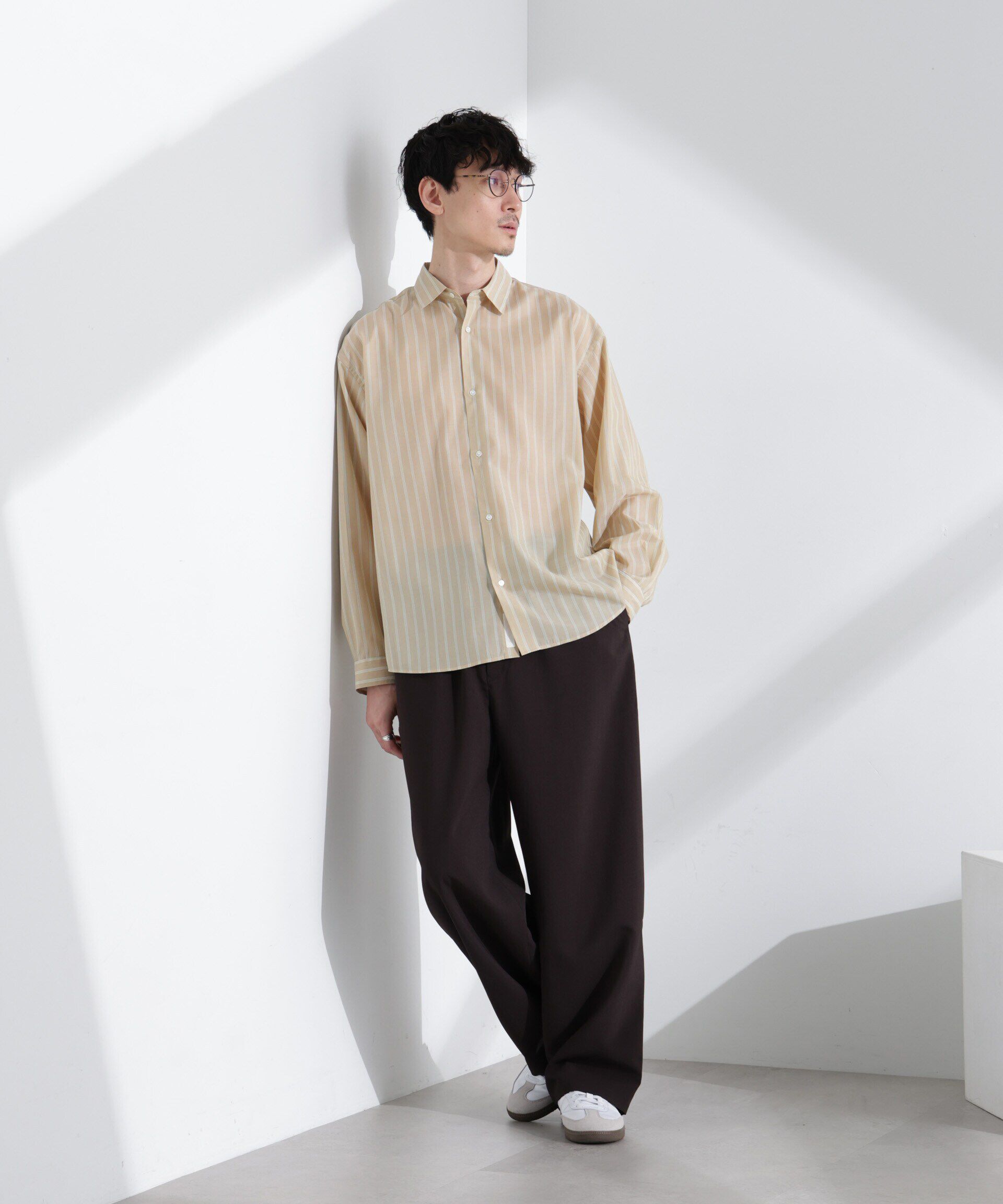 nano･universe「「大人のワイドシャツ」レギュラーカラー ストライプ 長袖」|シャツ・ブラウス|