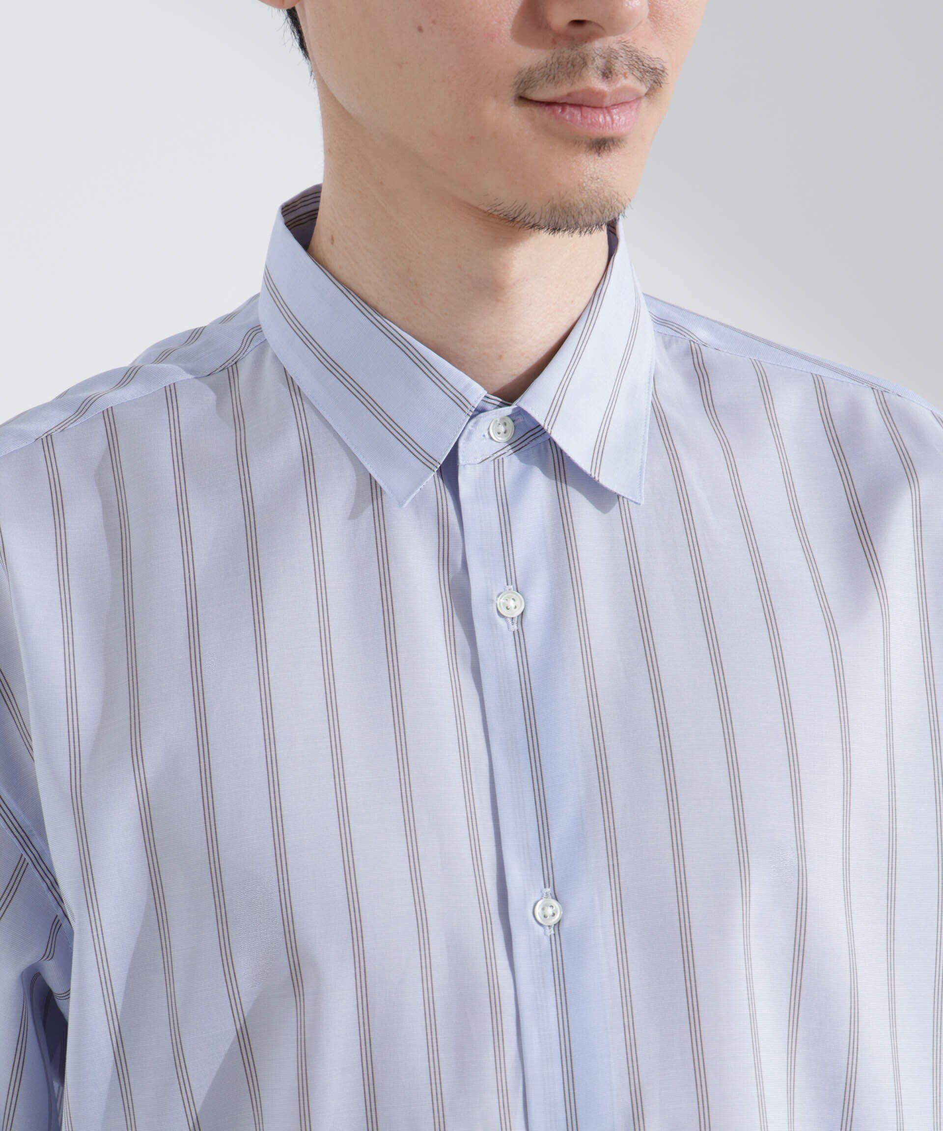 nano･universe「「大人のワイドシャツ」レギュラーカラー ストライプ 長袖」|シャツ・ブラウス|