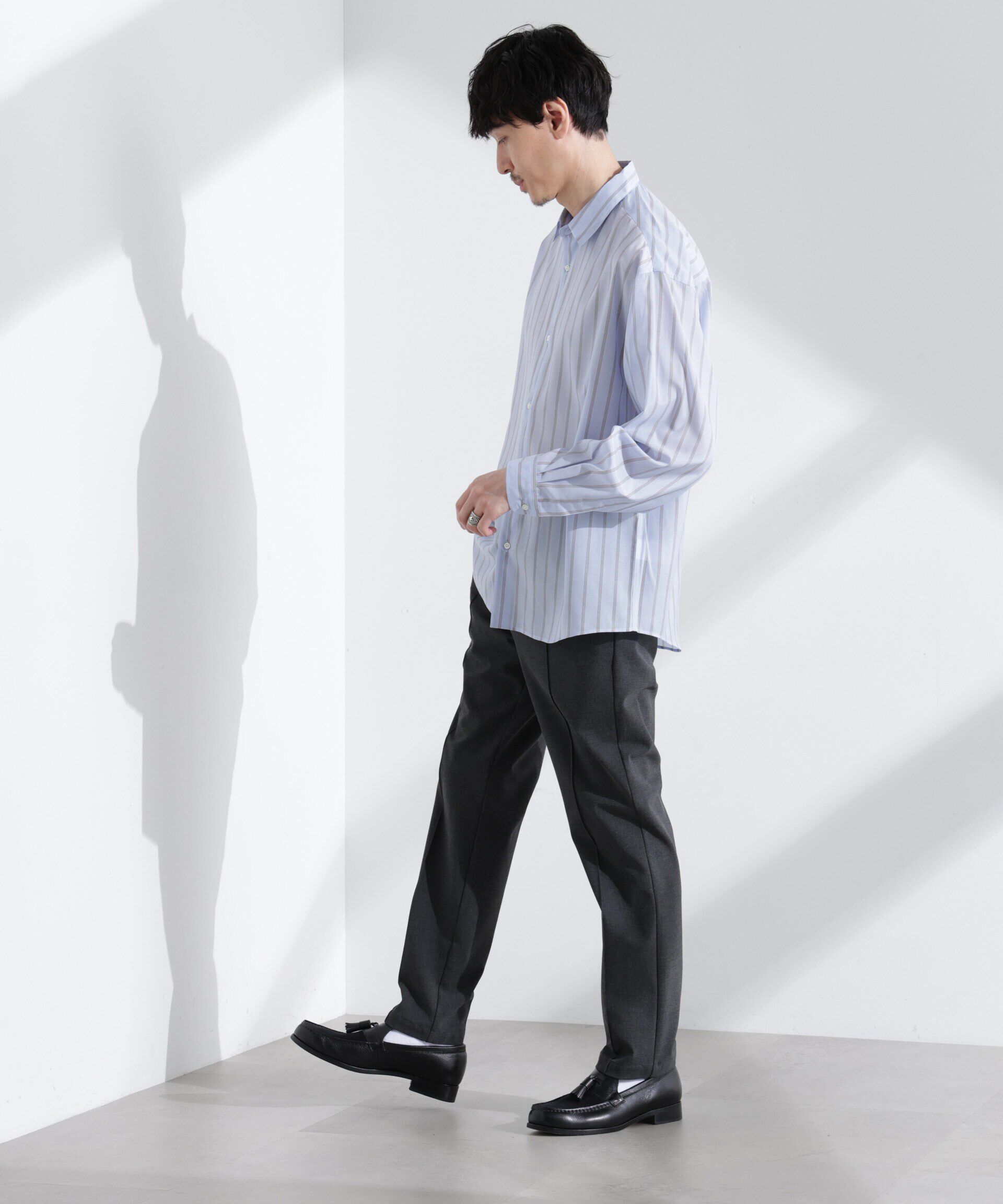 nano･universe「「大人のワイドシャツ」レギュラーカラー ストライプ 長袖」|シャツ・ブラウス|