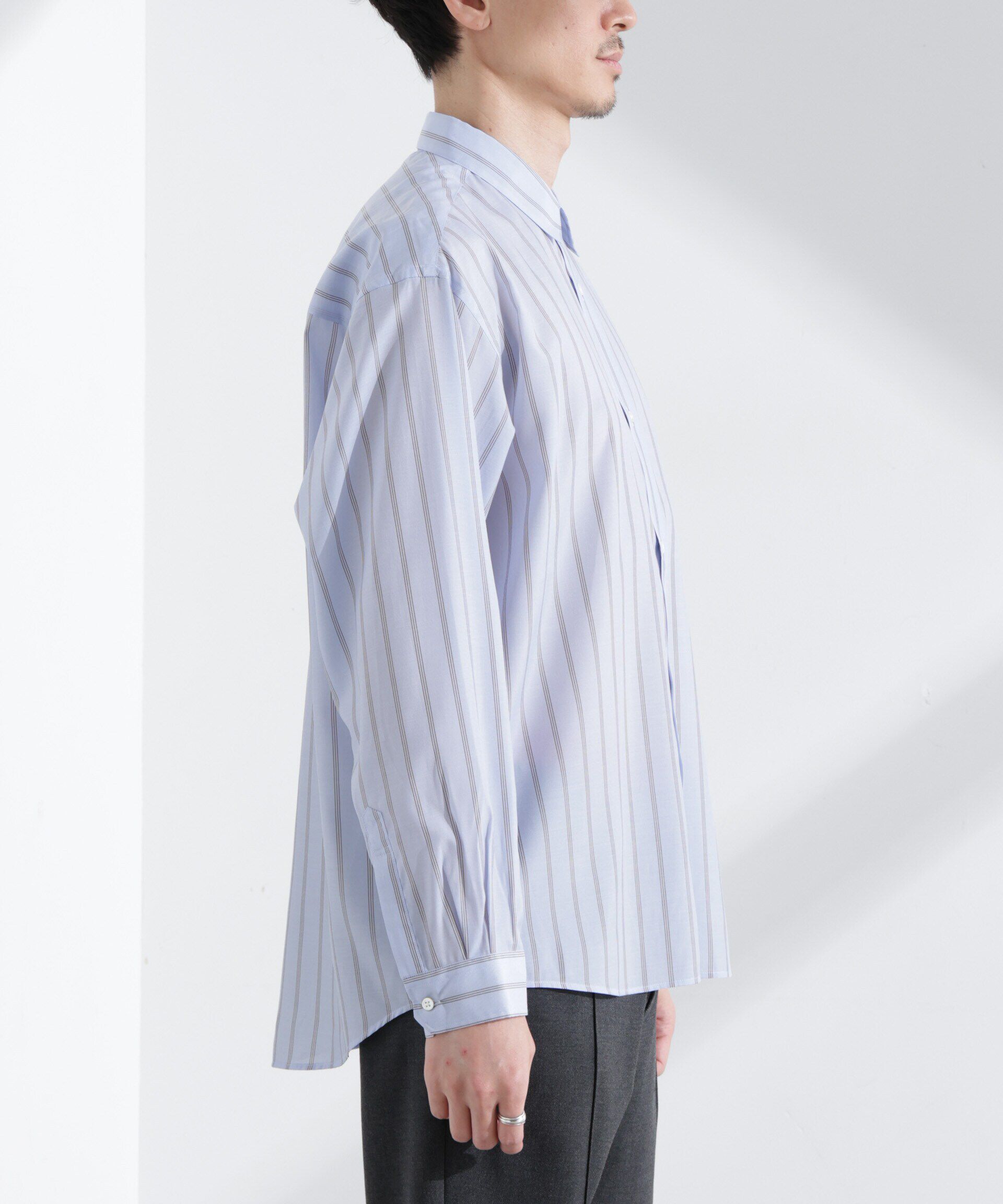 nano･universe「「大人のワイドシャツ」レギュラーカラー ストライプ 長袖」|シャツ・ブラウス|