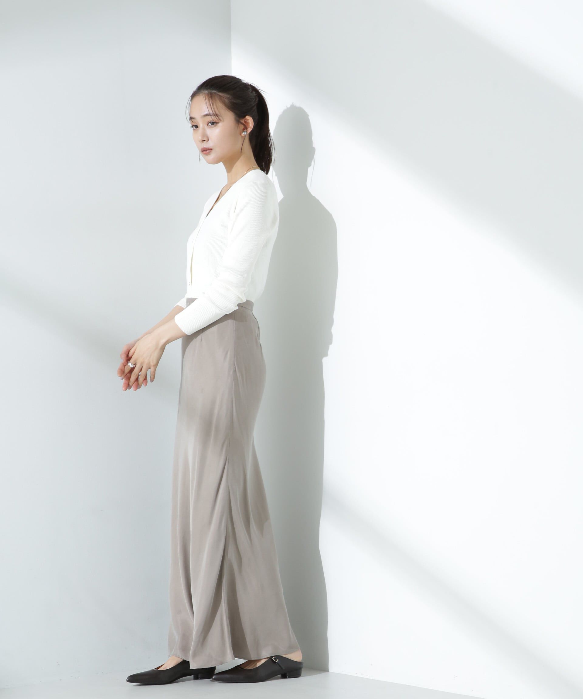 nano･universe「ウォッシャブルハイツイストVネックリブカーディガン」|ニット・セーター|