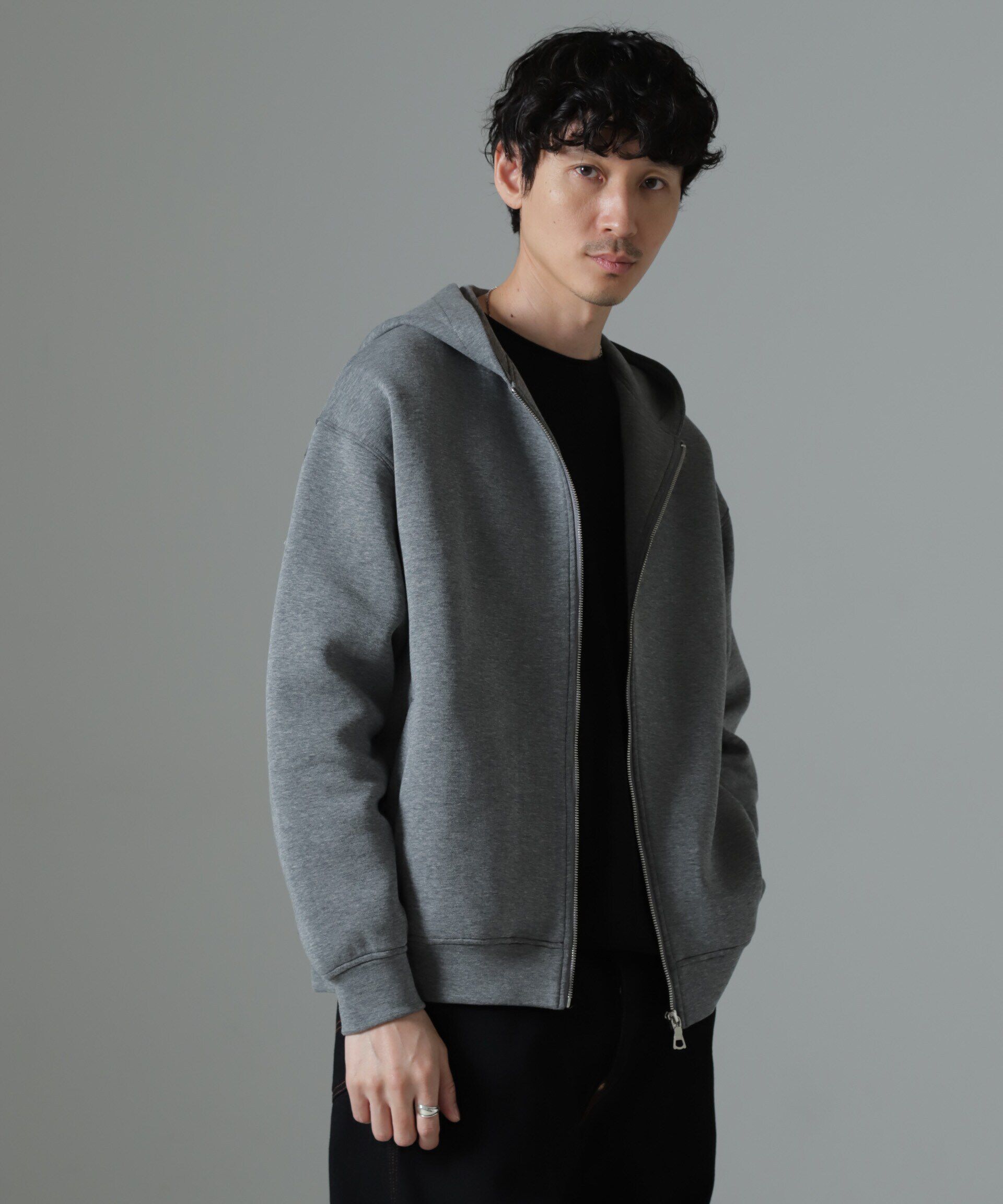 nano･universe「ボンディングボルドフィットフーディーブルゾン」|Tシャツ・カットソー|