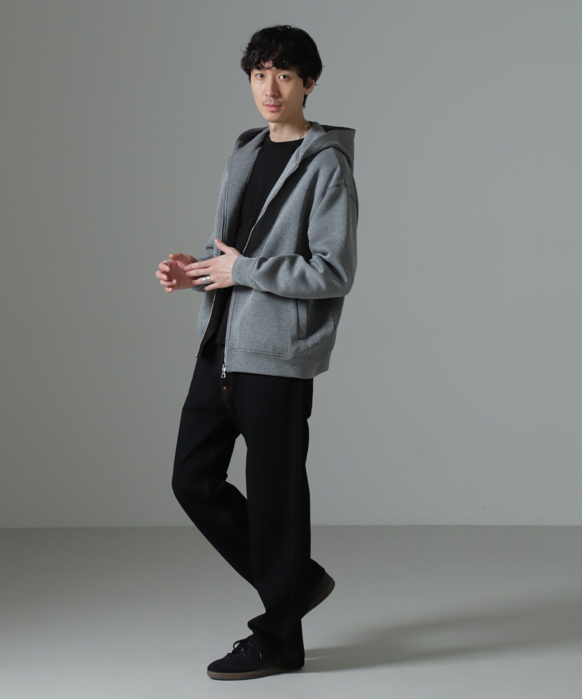 nano･universe「ボンディングボルドフィットフーディーブルゾン」|Tシャツ・カットソー|