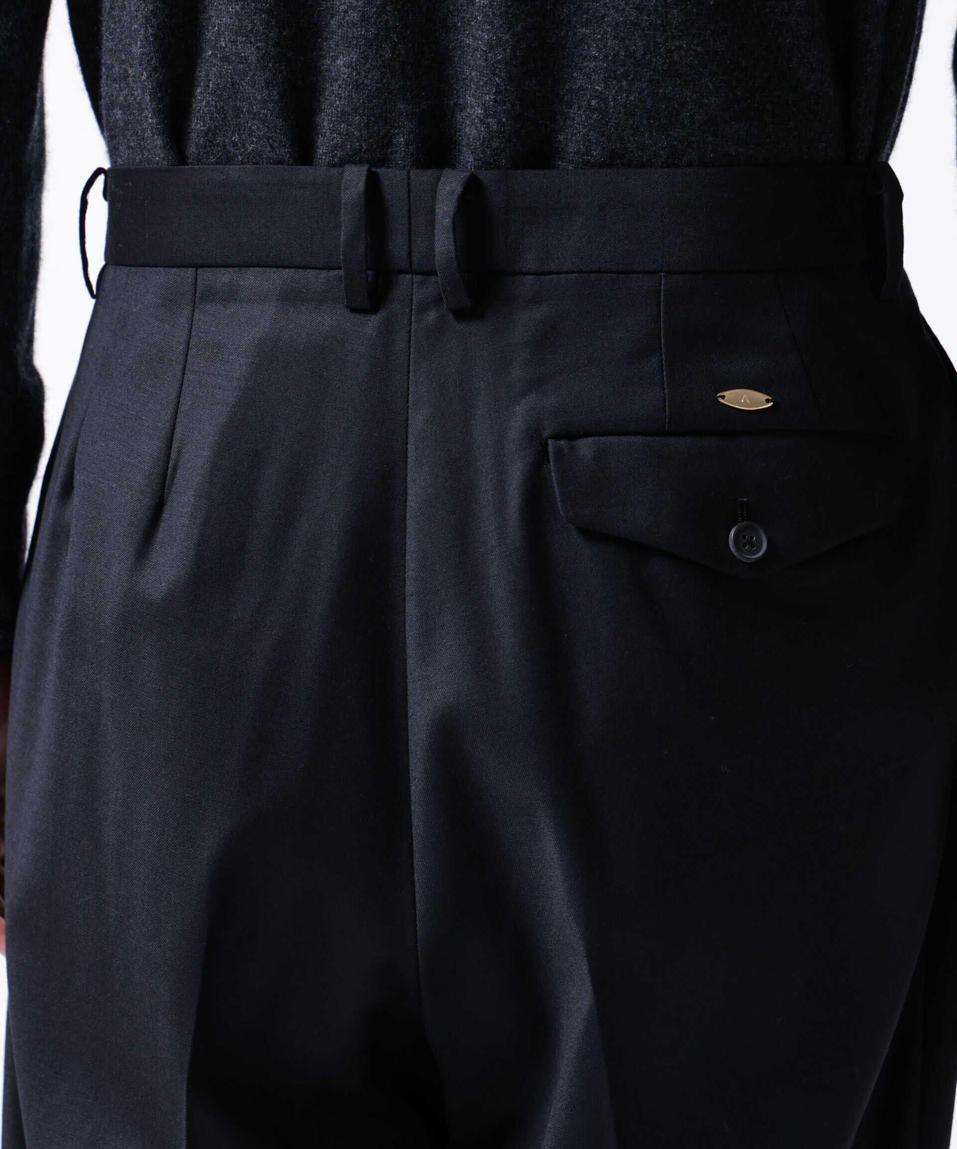 nano･universe「｢ASSEMBLANC｣シルクブレンドクリースワイドトラウザー」|チノ|