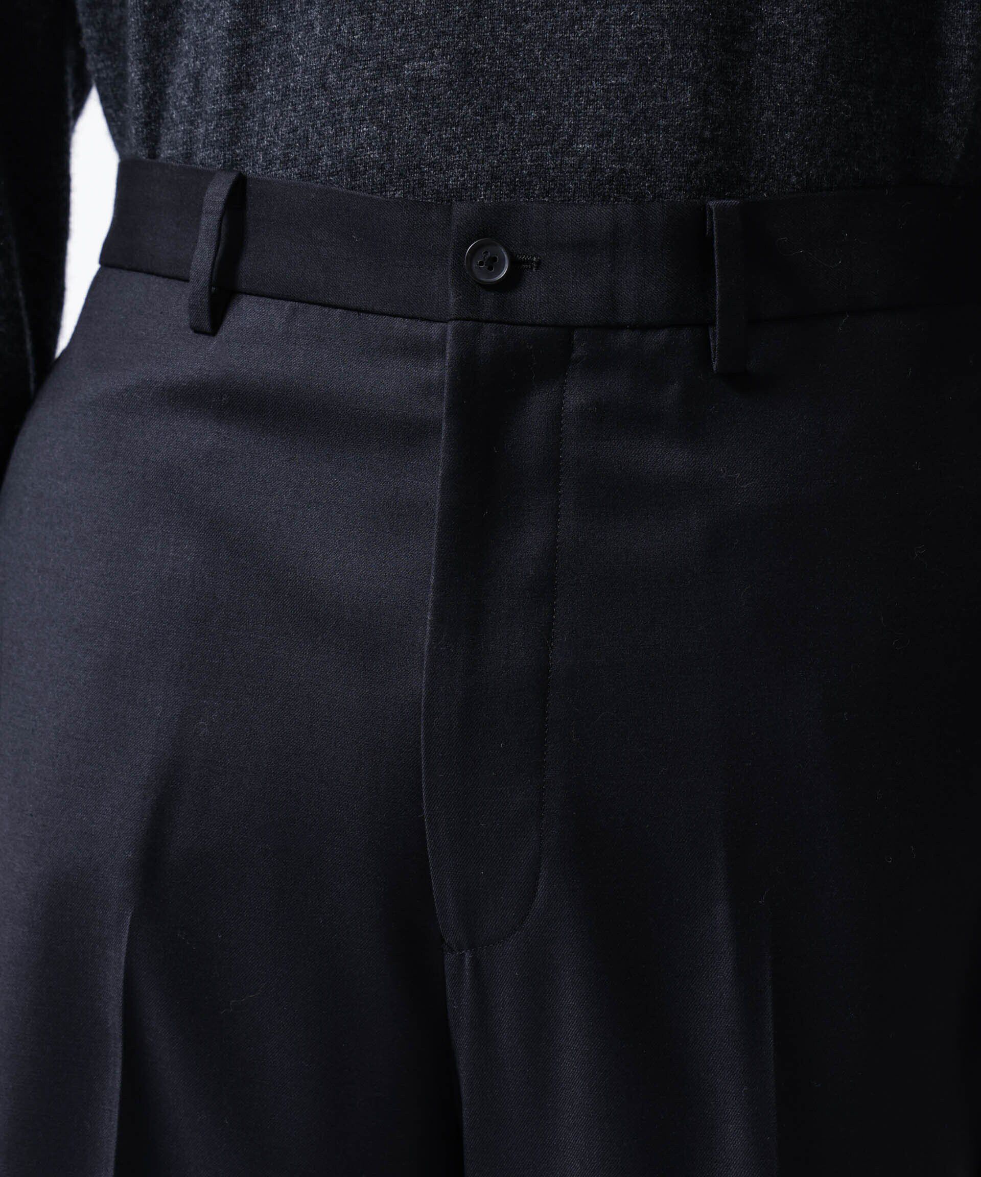 nano･universe「｢ASSEMBLANC｣シルクブレンドクリースワイドトラウザー」|チノ|