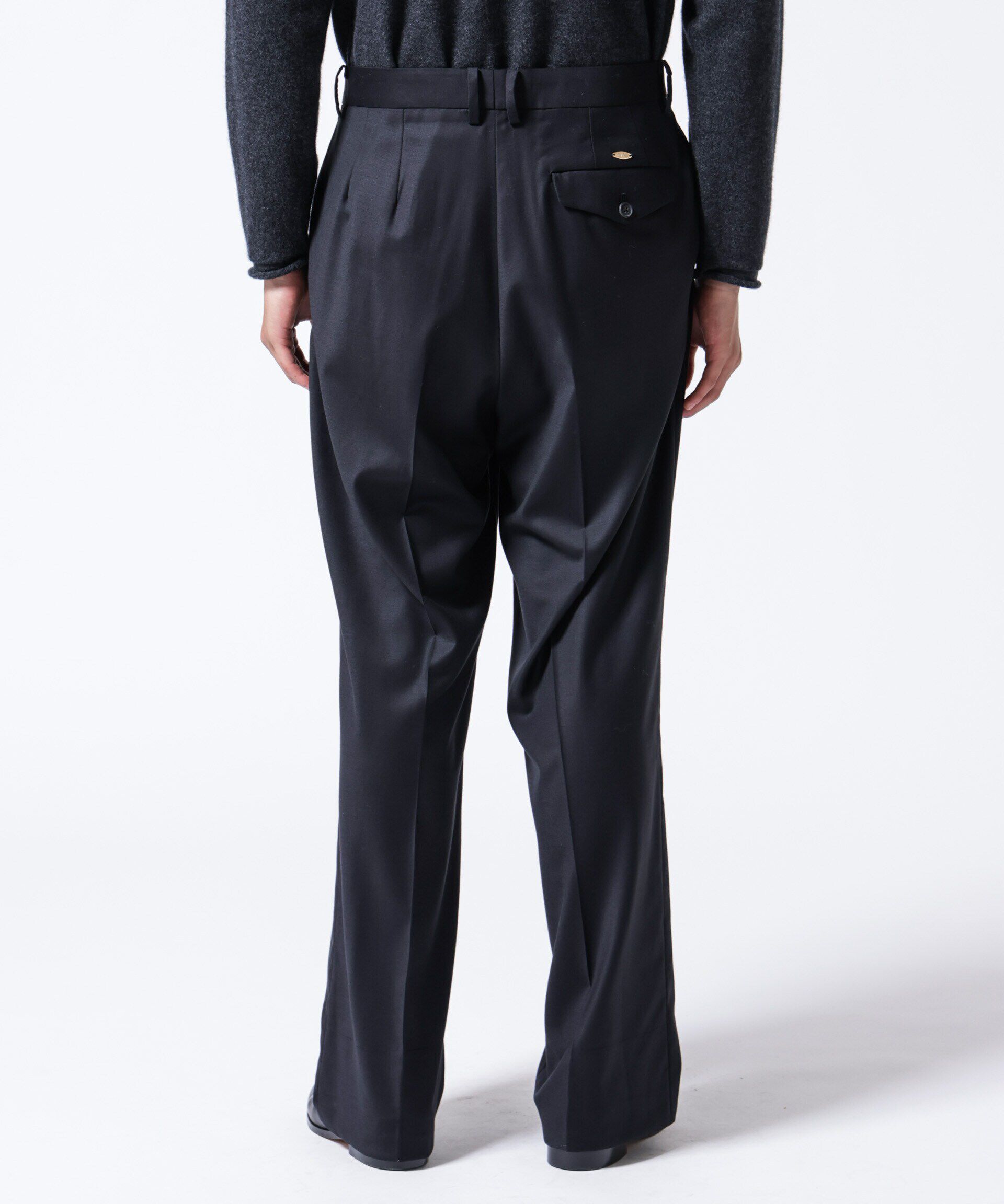 nano･universe「｢ASSEMBLANC｣シルクブレンドクリースワイドトラウザー」|チノ|