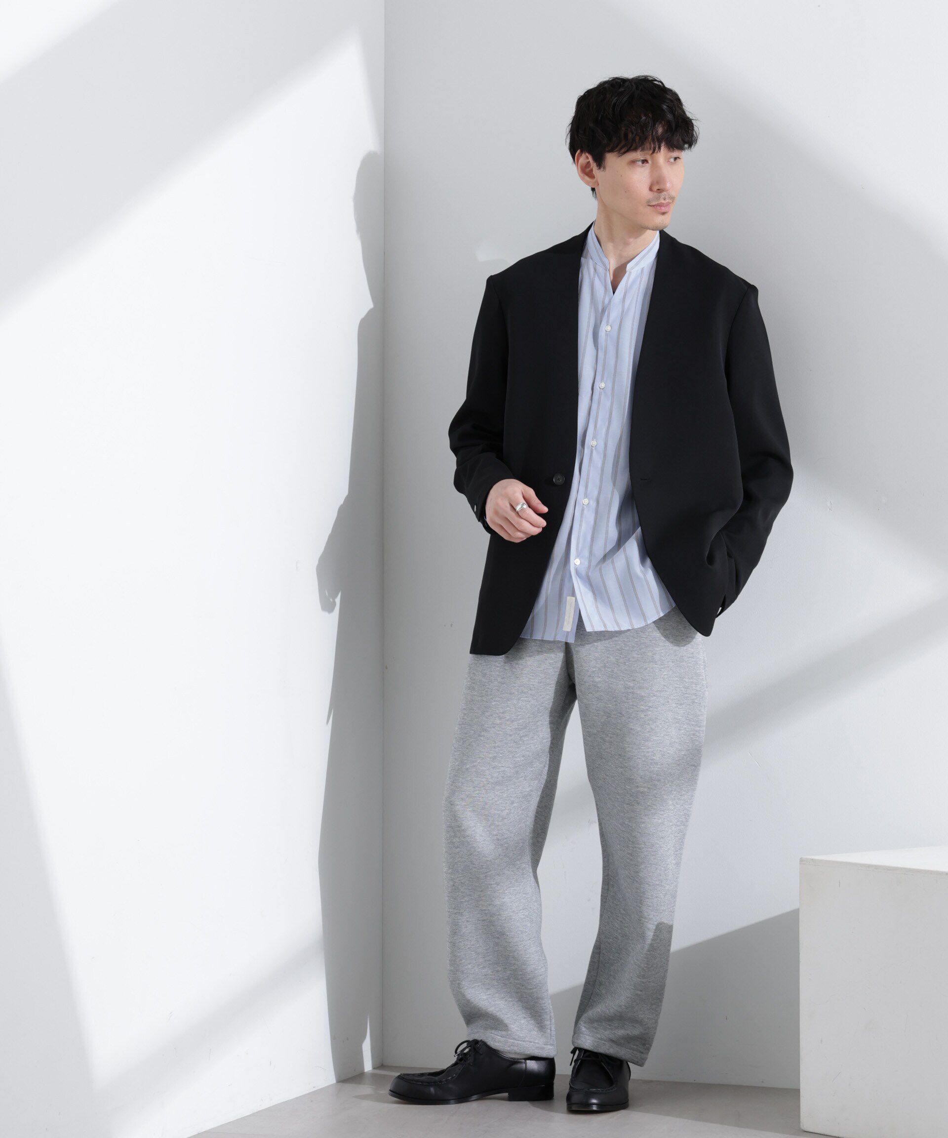 nano･universe「Epoche ノーカラージャケット」|テーラードジャケット|