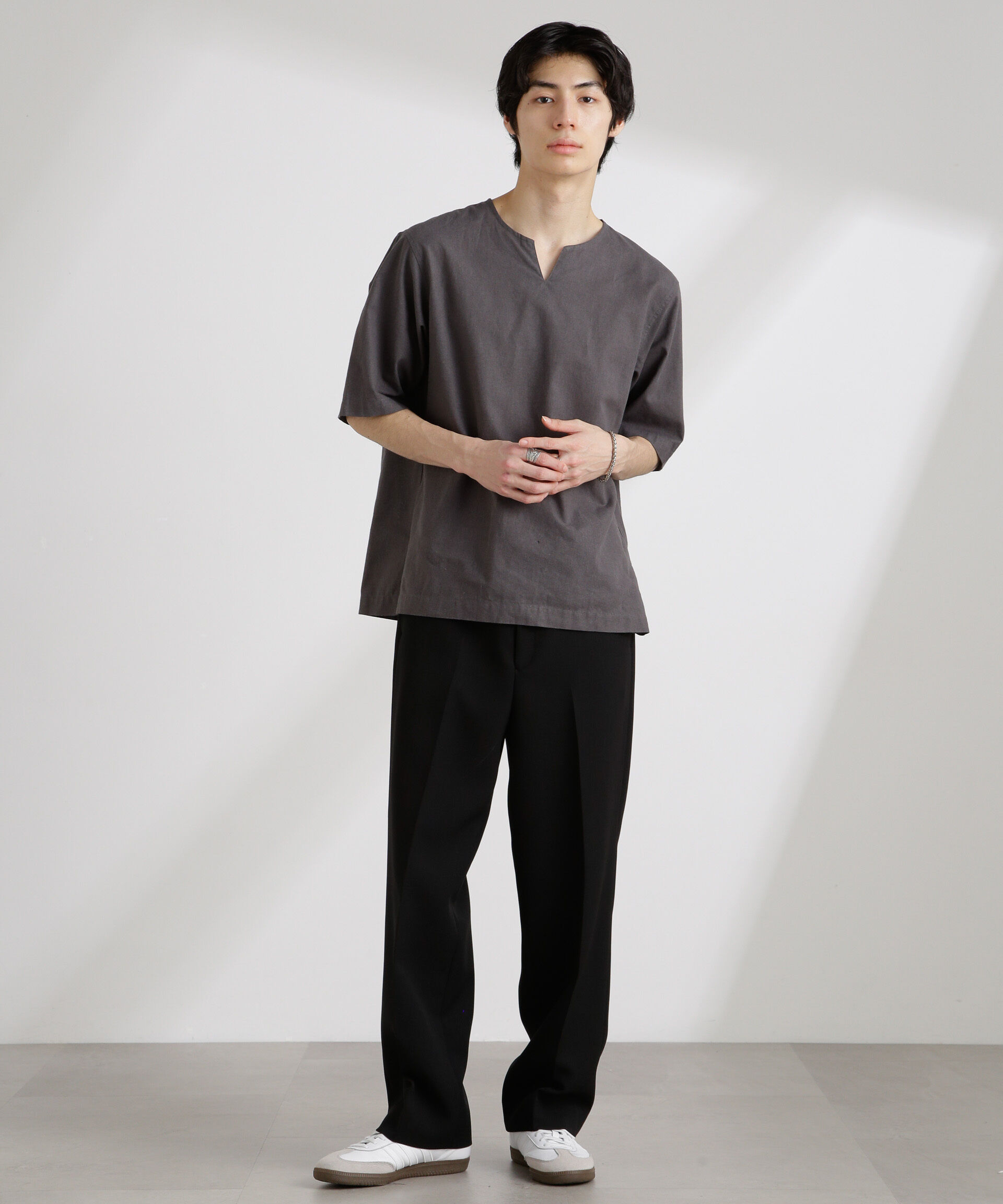 nano･universe「クールマックスリネン プルオーバーシャツ」|シャツ・ブラウス|