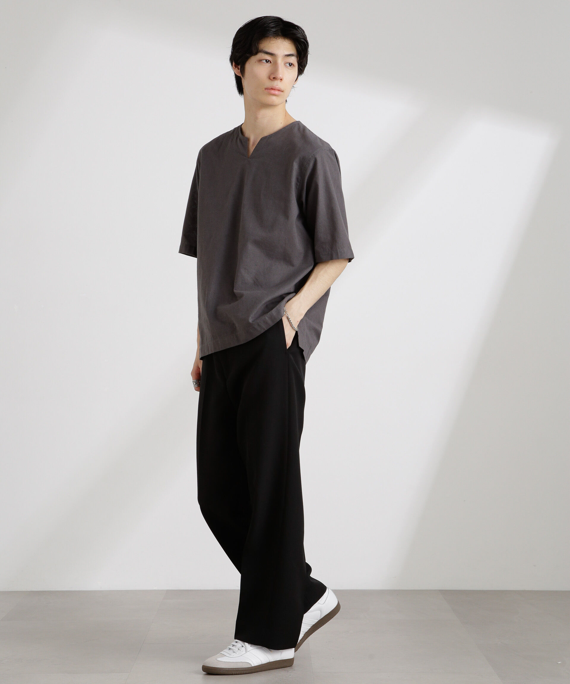 nano･universe「クールマックスリネン プルオーバーシャツ」|シャツ・ブラウス|