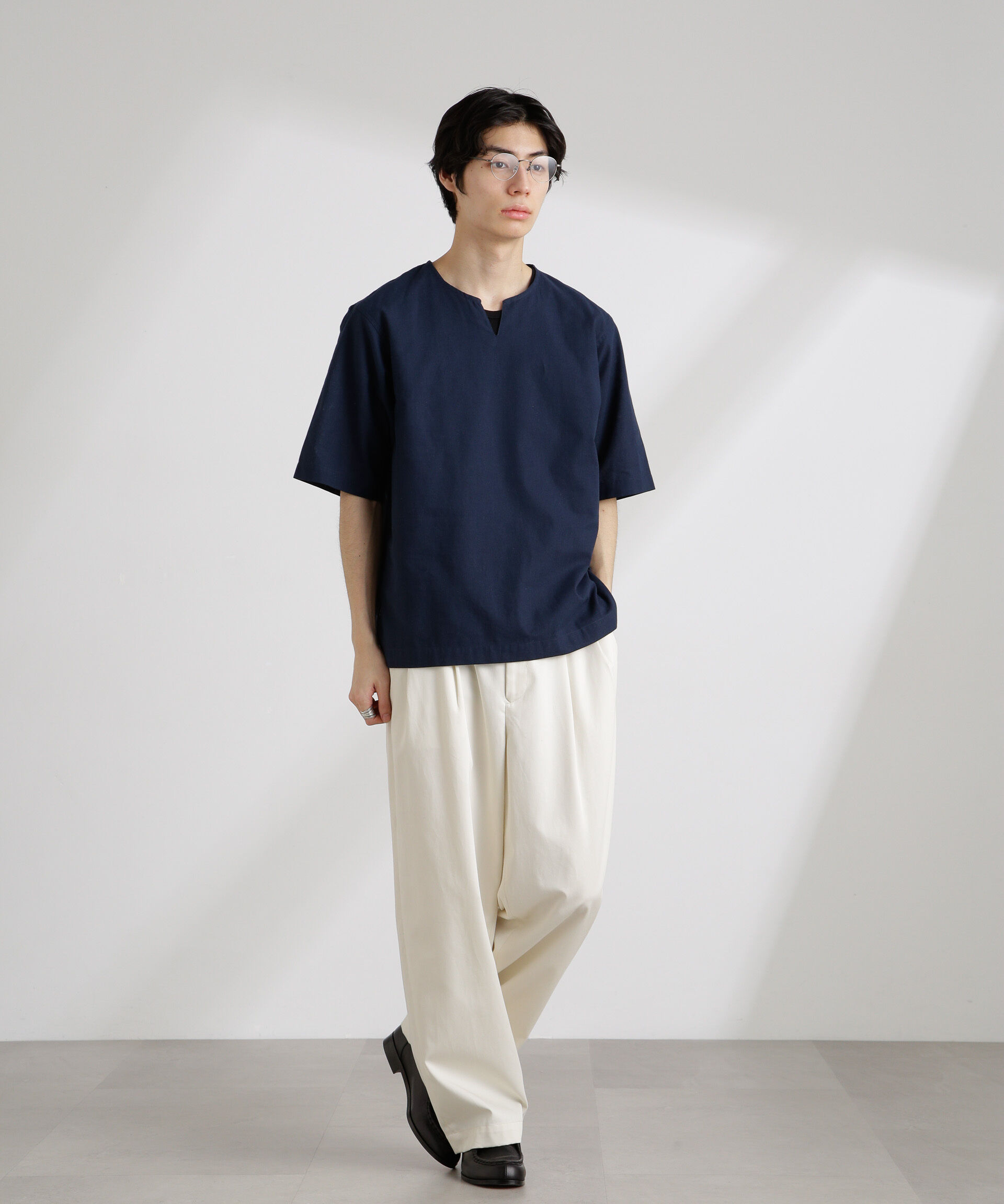 nano･universe「クールマックスリネン プルオーバーシャツ」|シャツ・ブラウス|