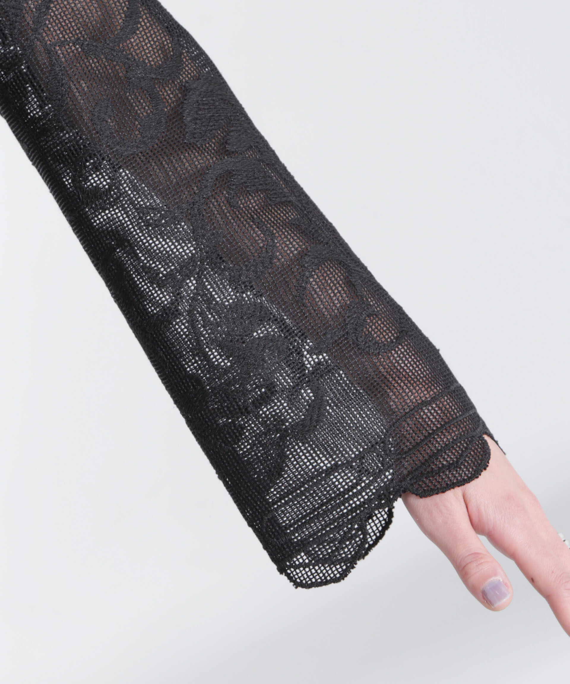 nano･universe「モチーフ刺繍レースシャツ」|シャツ・ブラウス|