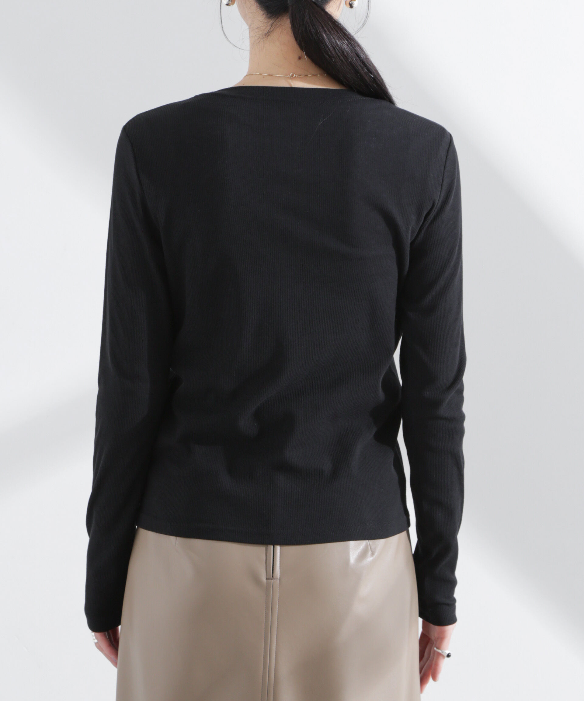 nano･universe「シアーリブヘンリーネックトップス」|Tシャツ・カットソー|