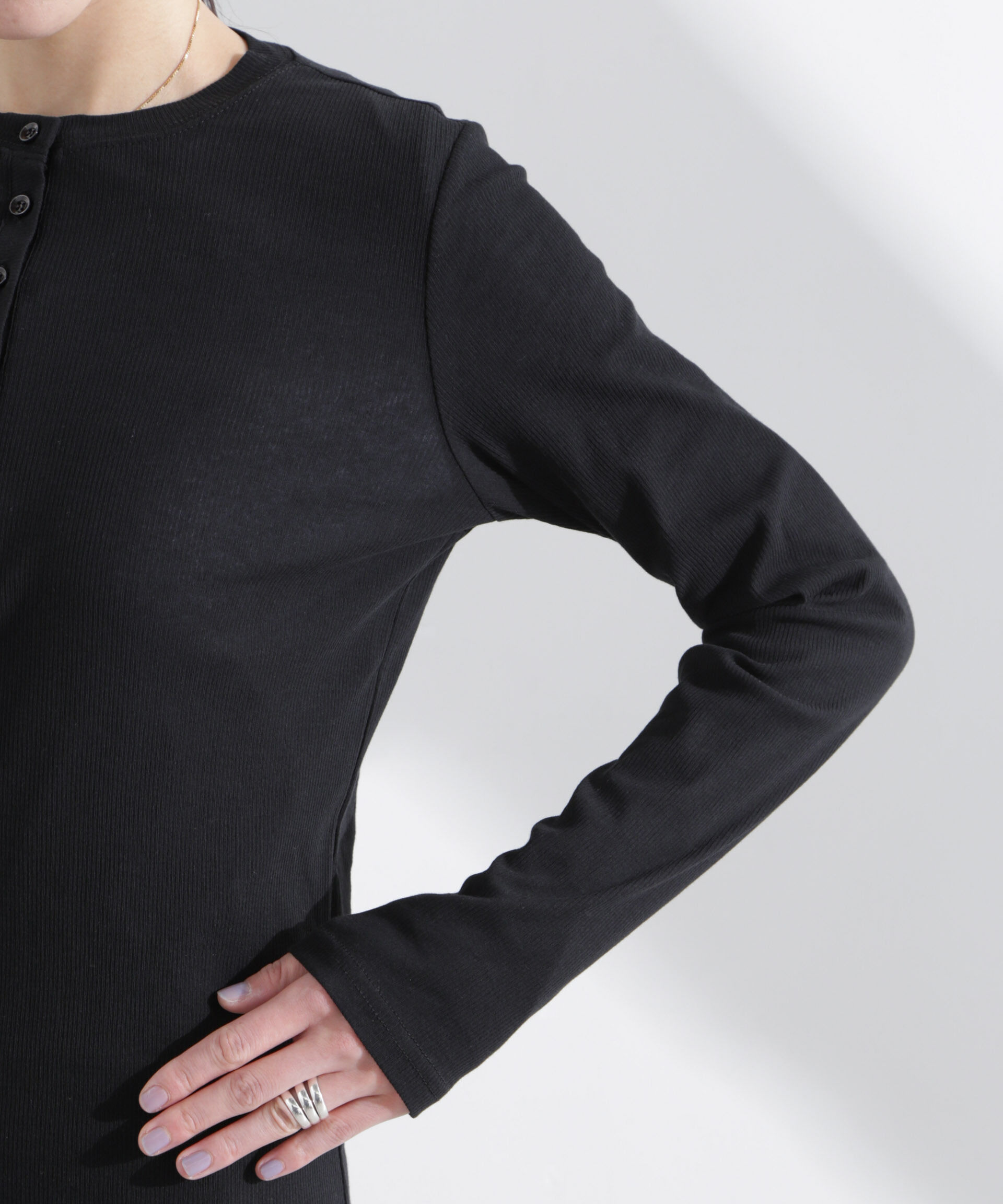 nano･universe「シアーリブヘンリーネックトップス」|Tシャツ・カットソー|