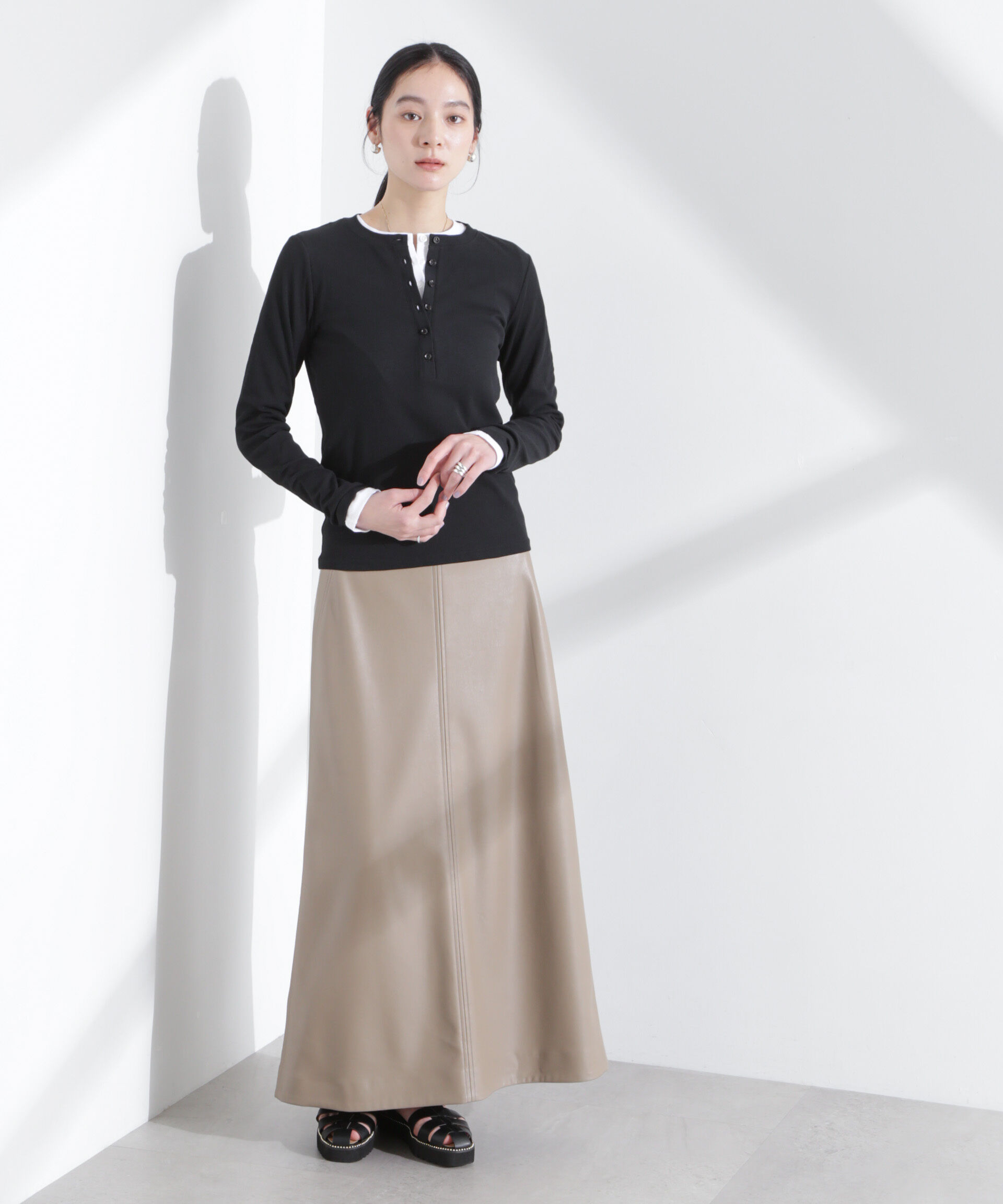 nano･universe「シアーリブヘンリーネックトップス」|Tシャツ・カットソー|