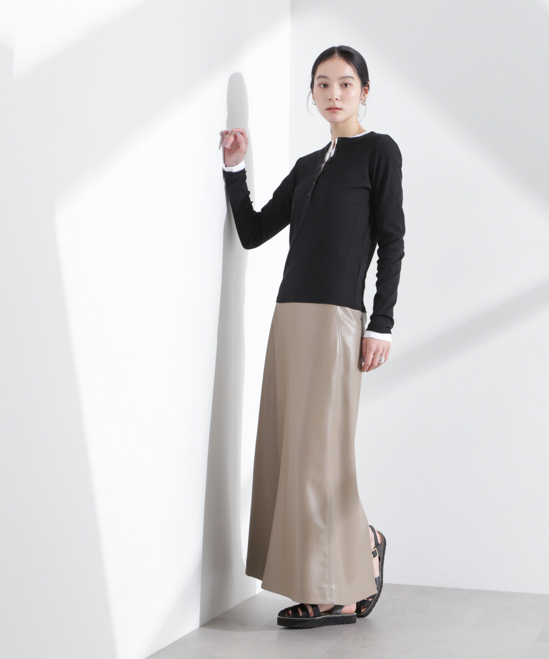 nano･universe「シアーリブヘンリーネックトップス」|Tシャツ・カットソー|