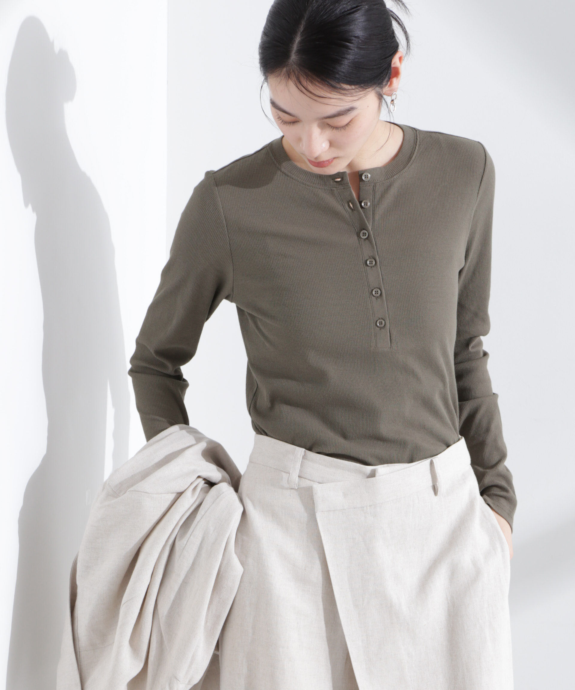 nano･universe「シアーリブヘンリーネックトップス」|Tシャツ・カットソー|